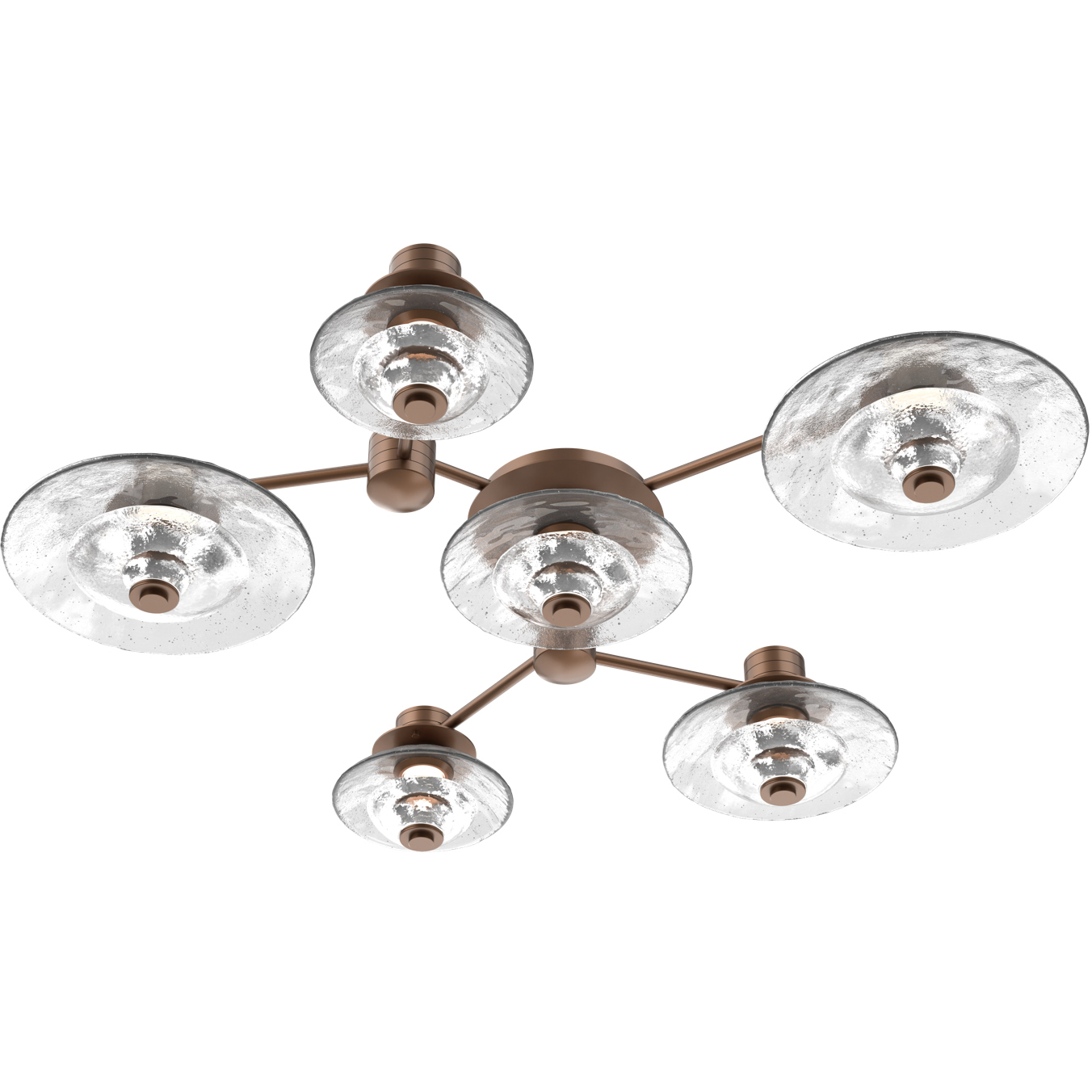 Atmosphere Cirrus LED Burnished Bronze Sconce/Flush Mount Ceiling Light in 3000K LED, Clear Granite, Hub & Spoke