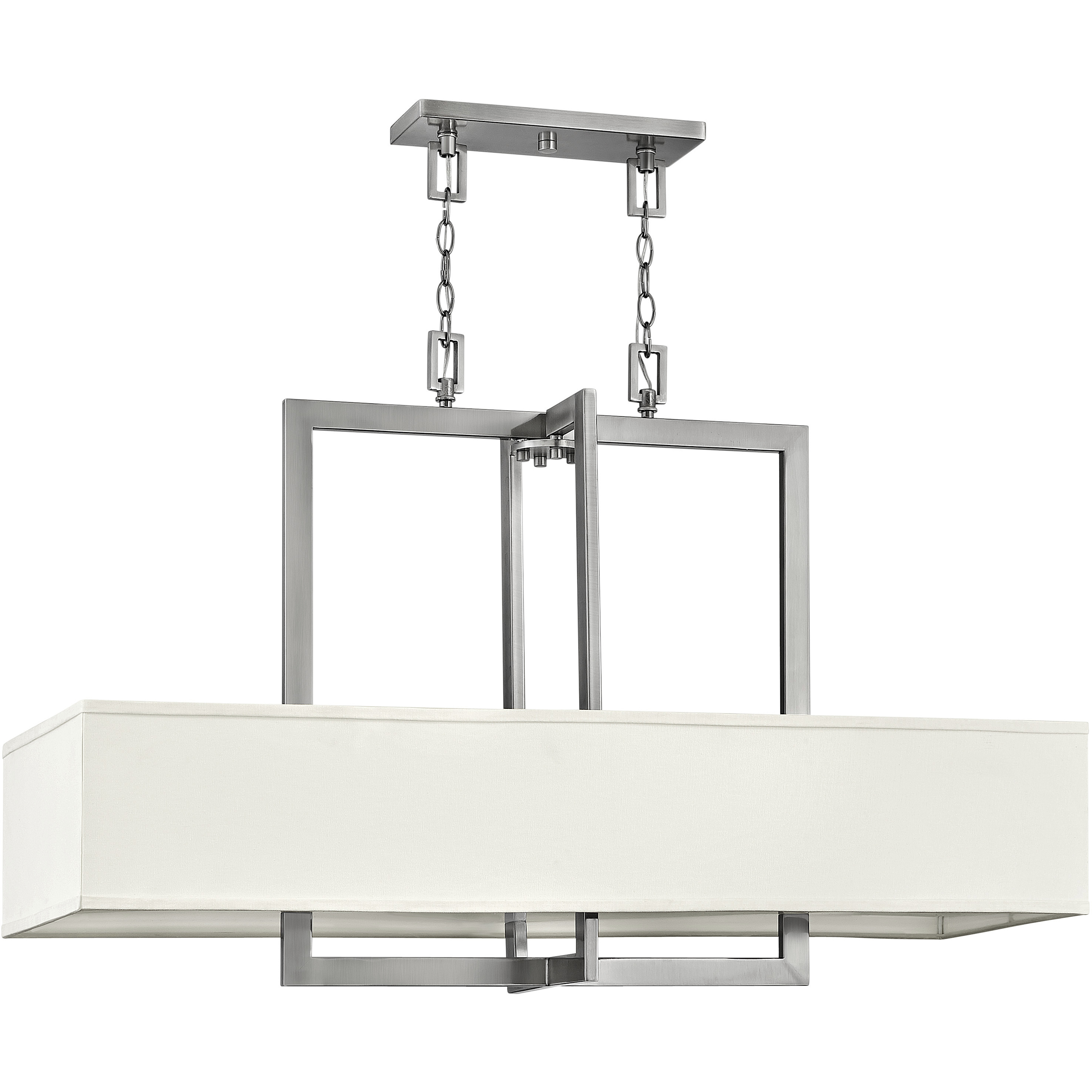 Hampton 4 Light 42 inch Antique Nickel Indoor Linear Chandelier Ceiling Light