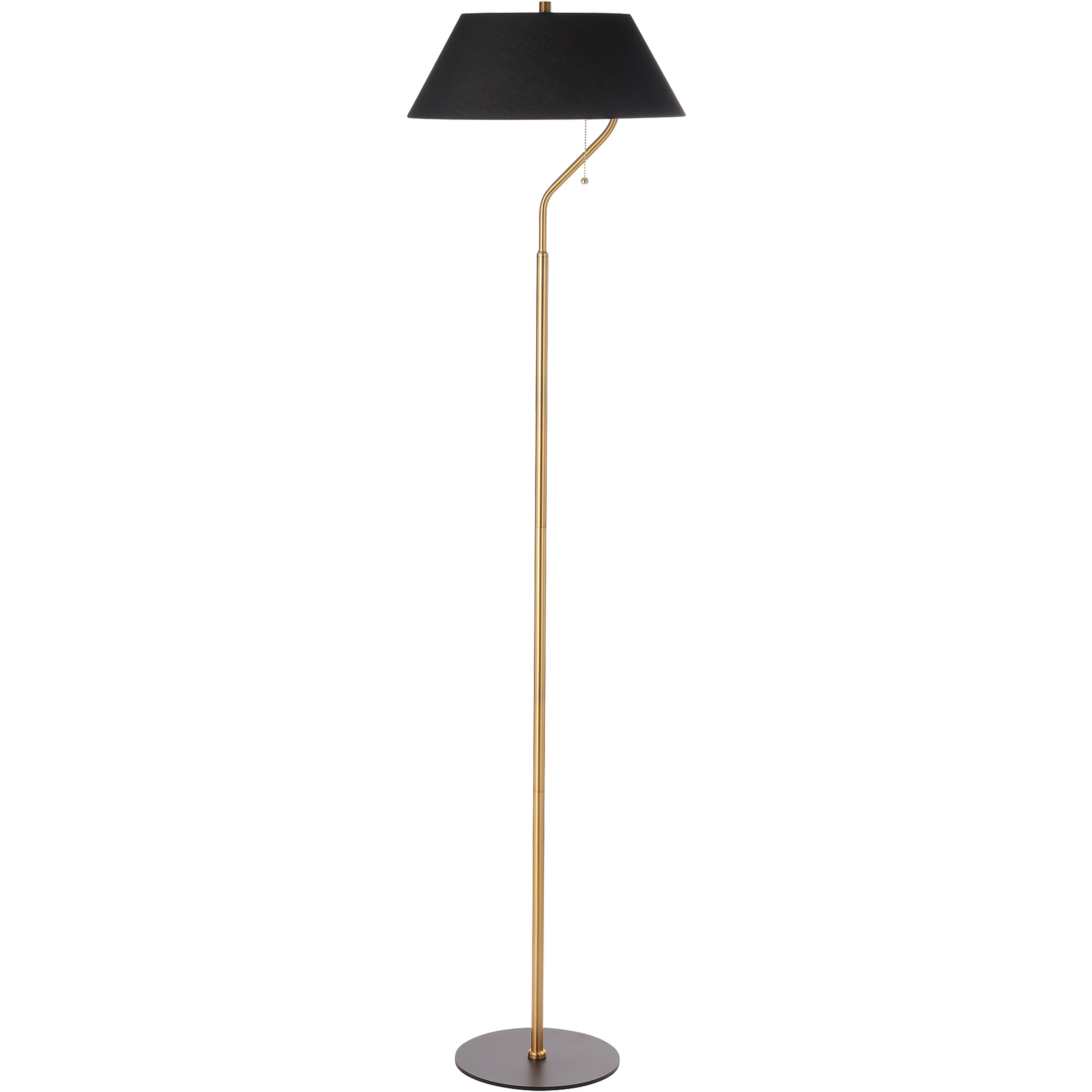 Geraldine 63.5 inch 60 watt Aged Brass and Matte Black Floor Lamp Portable Light