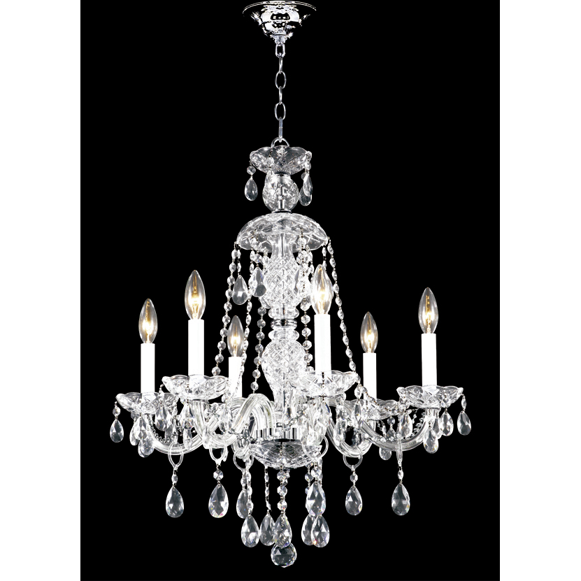Palace Ice 6 Light 24 inch Silver Chandelier Ceiling Light