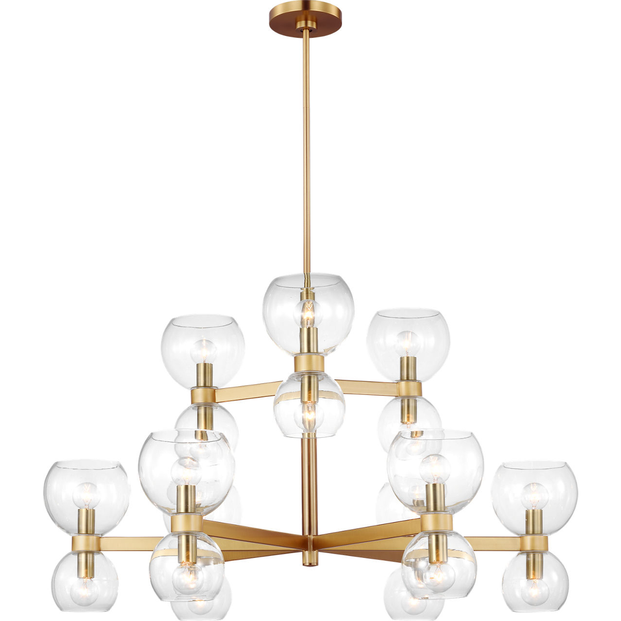kate spade new york Londyn 18 Light 36.5 inch Burnished Brass with Clear Glass Chandelier Ceiling Light