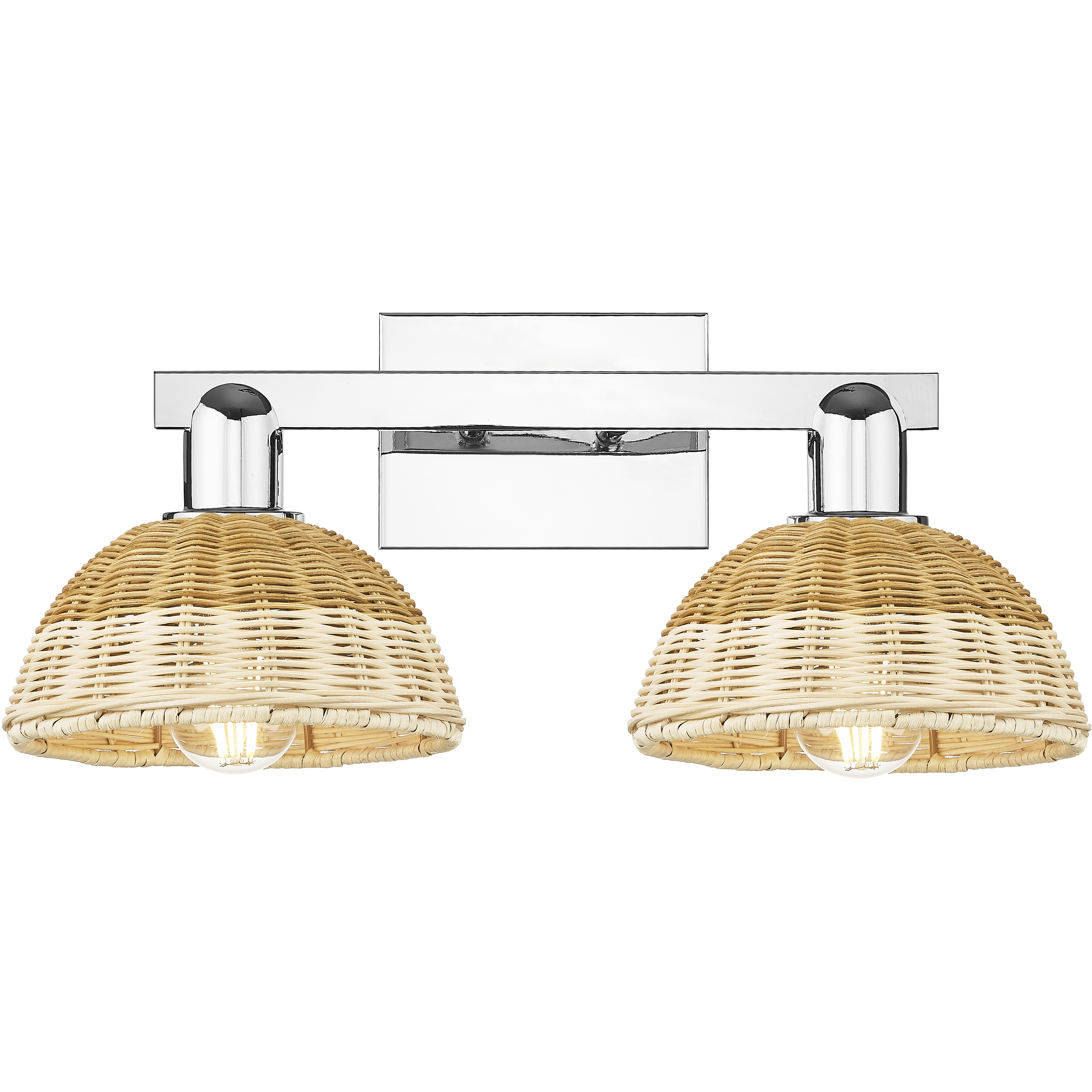 Natural Ballston Dome 2 Light 16 inch Polished Chrome Bath Vanity Light Wall Light