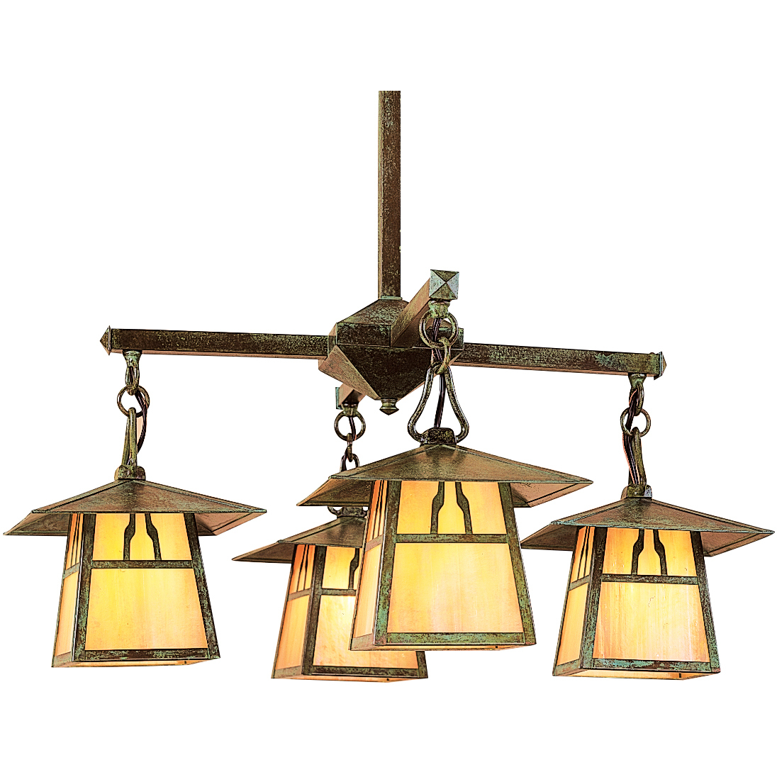 Carmel 4 Light 26.5 inch Verdigris Patina Chandelier Ceiling Light in White Opalescent, T-Bar Overlay