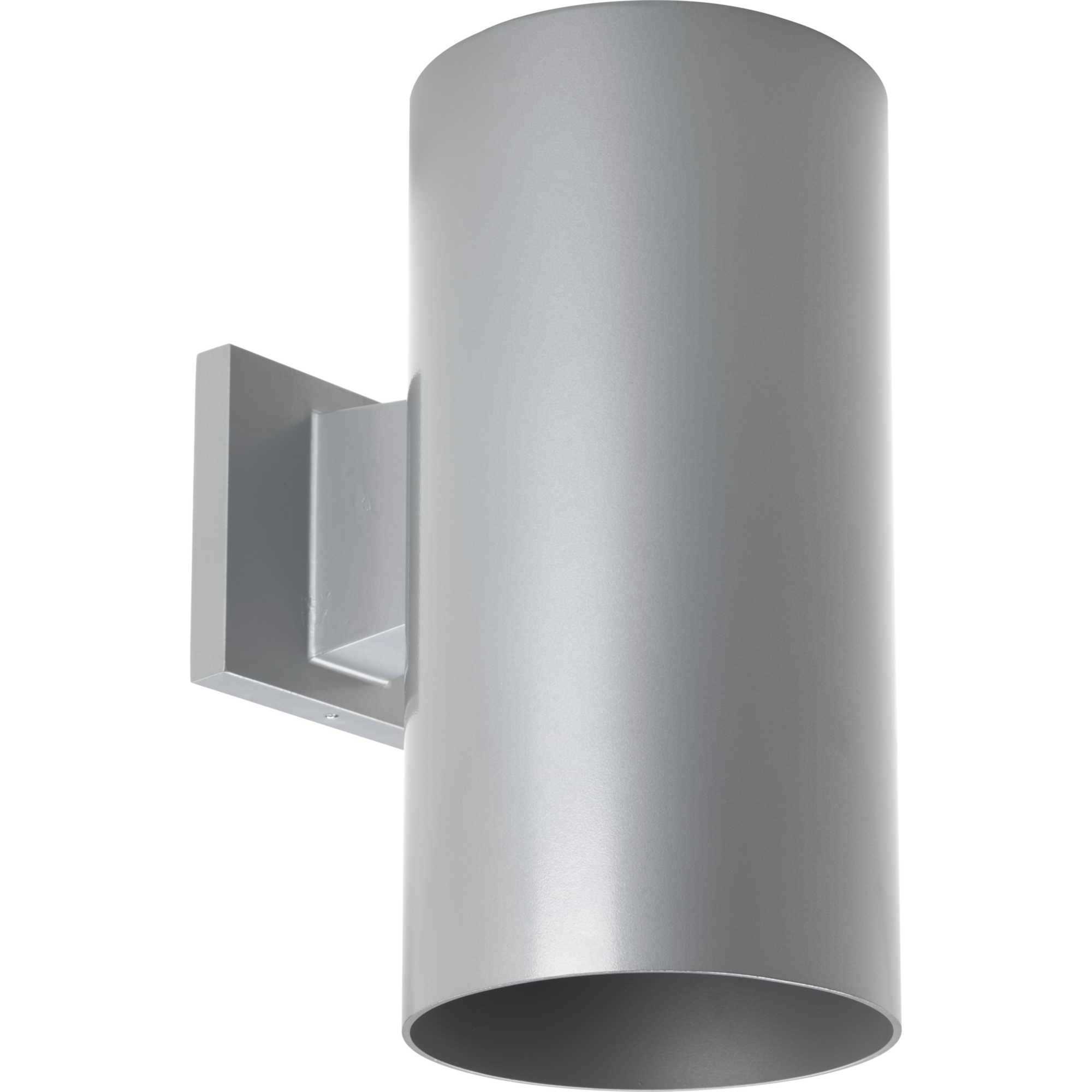 Cylinder Outdoor Wall Cylinder in Metallic Grey, LED Lamping, Progress LED