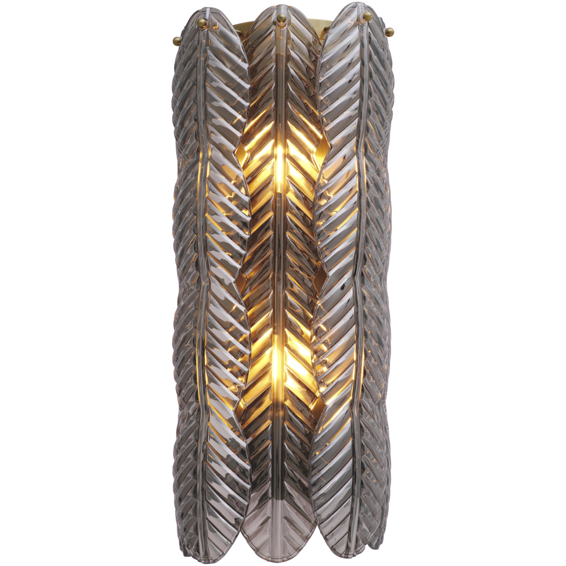 Sahure 2 Light 7.48 inch Brushed Brass and Smoke Glass Wall Lamp Wall Light