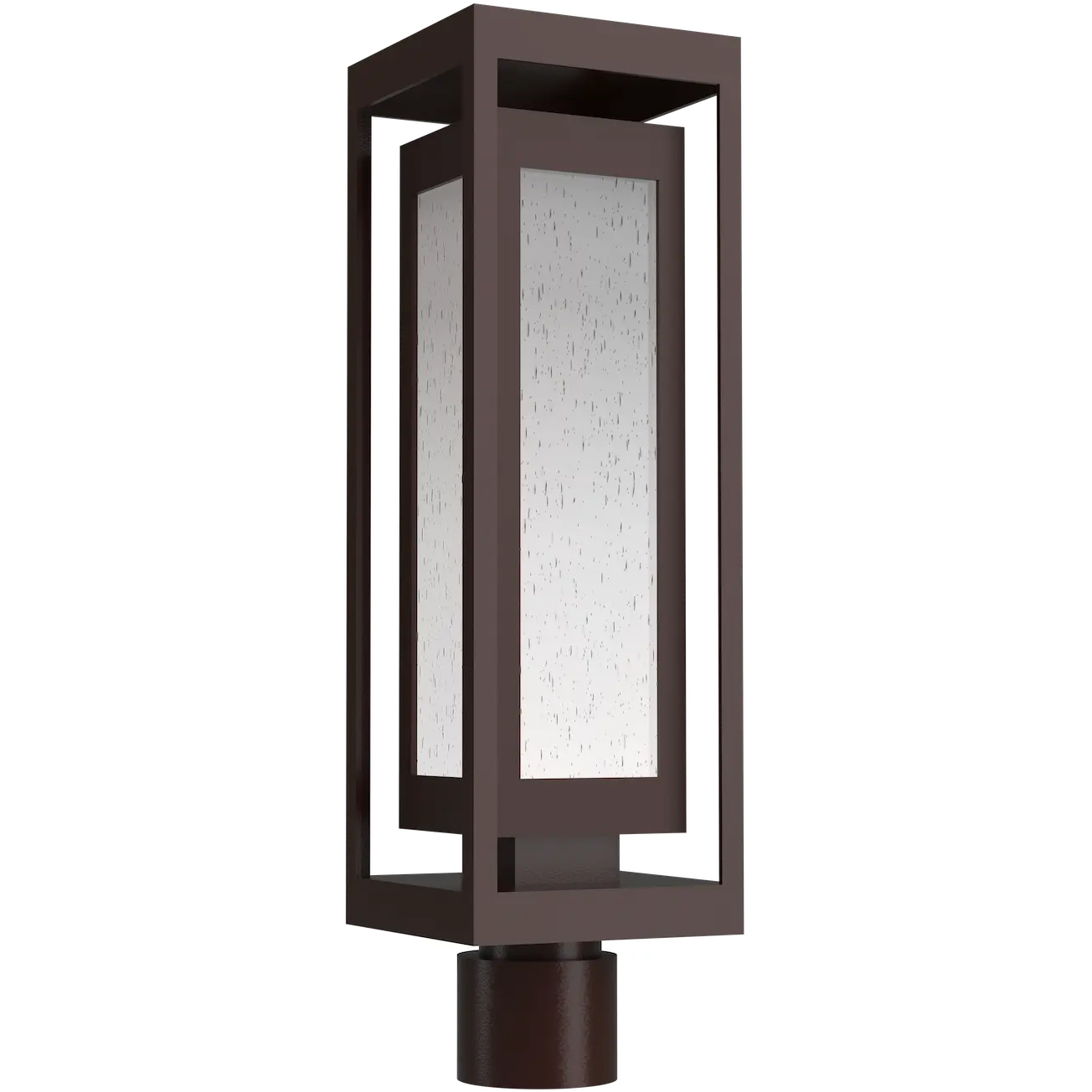 Double Box LED 18 inch Statuary Bronze Outdoor Post Mount