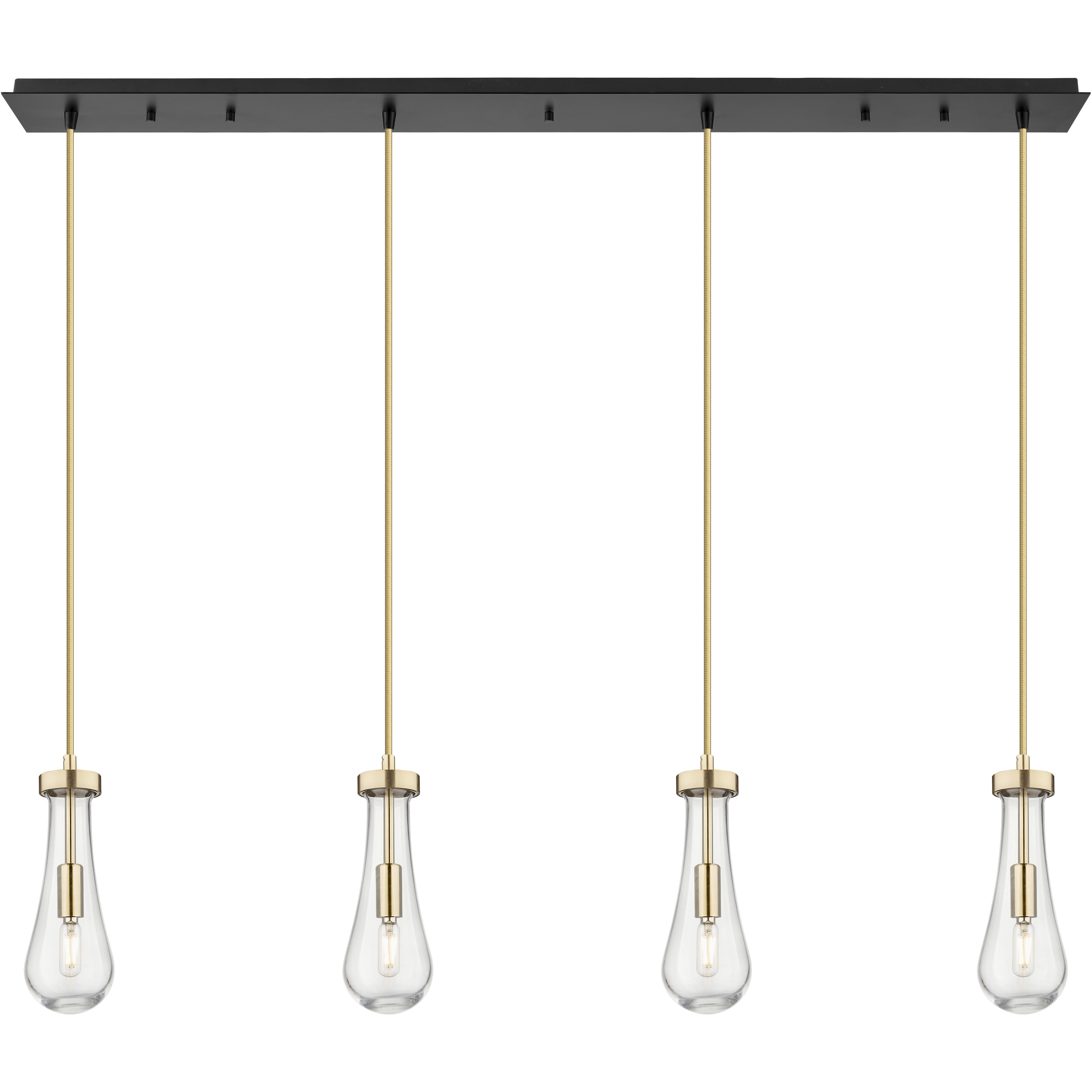 Owego 4 Light 47.5 inch Champagne Bronze Linear Pendant Ceiling Light in Clear Glass