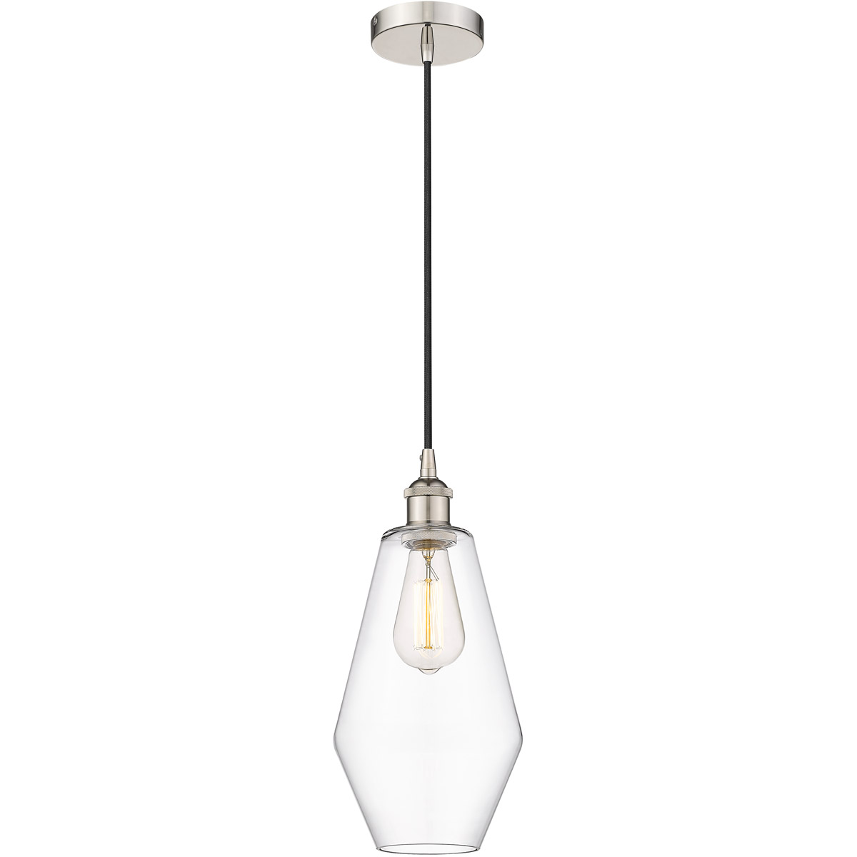 Edison Cindyrella 1 Light 7 inch Polished Nickel Mini Pendant Ceiling Light