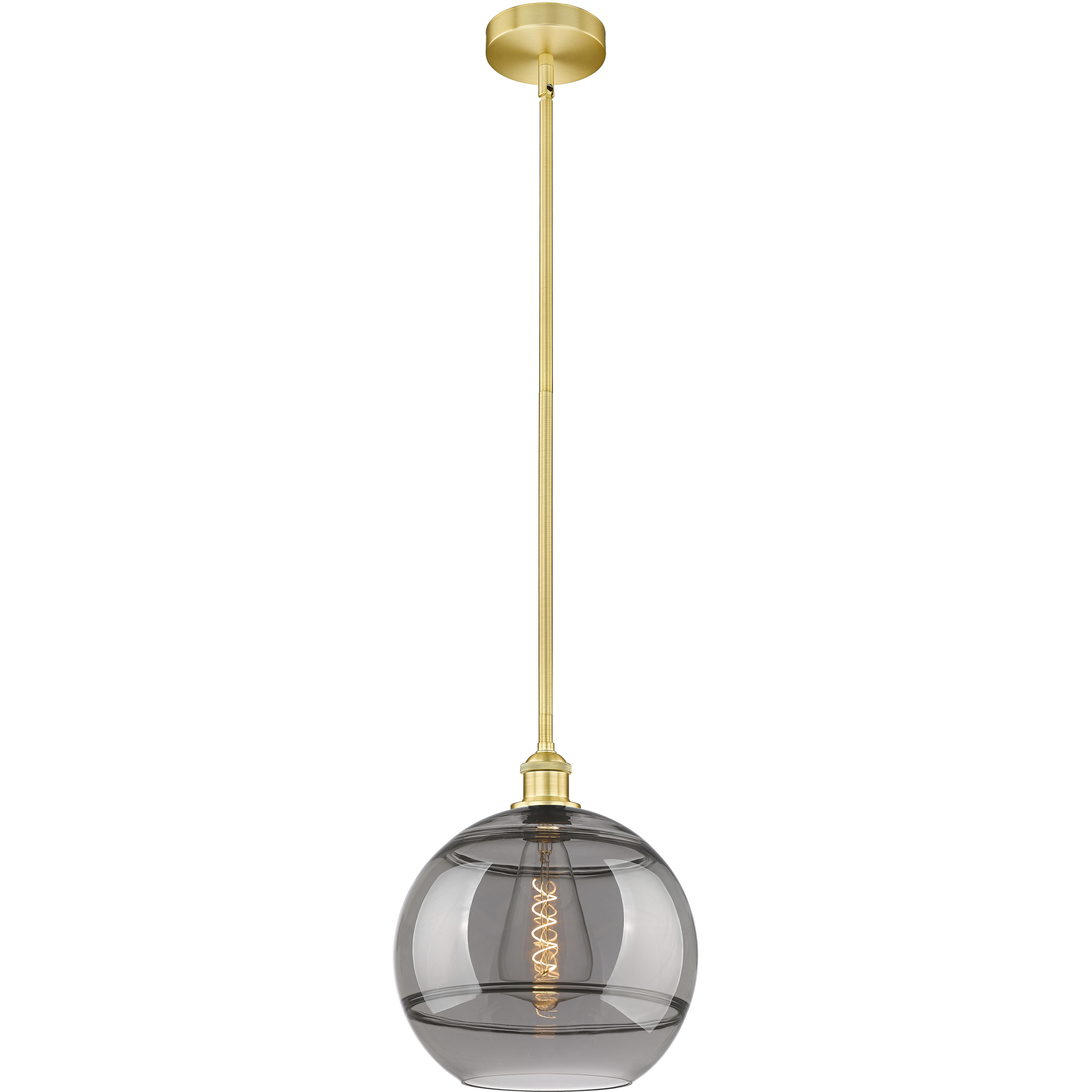 Edison Rochester 1 Light 12 inch Satin Gold Stem Hung Mini Pendant Ceiling Light
