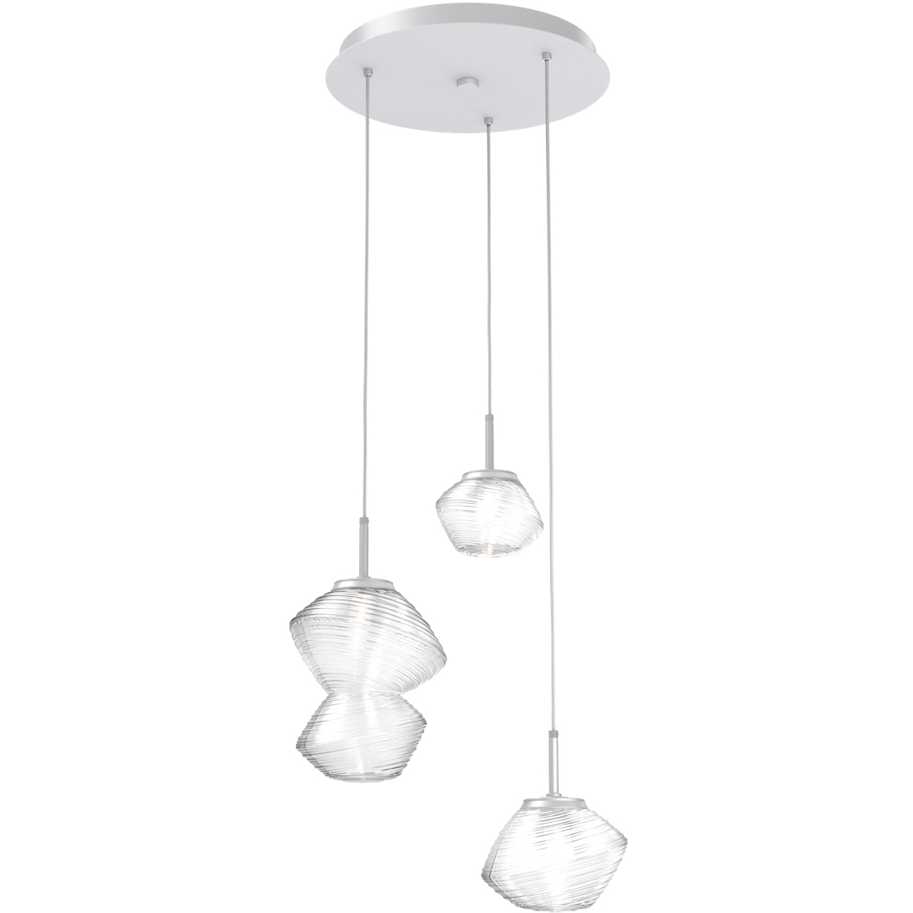 Mesa LED Classic Silver Chandelier Ceiling Light, Multi-Port Round