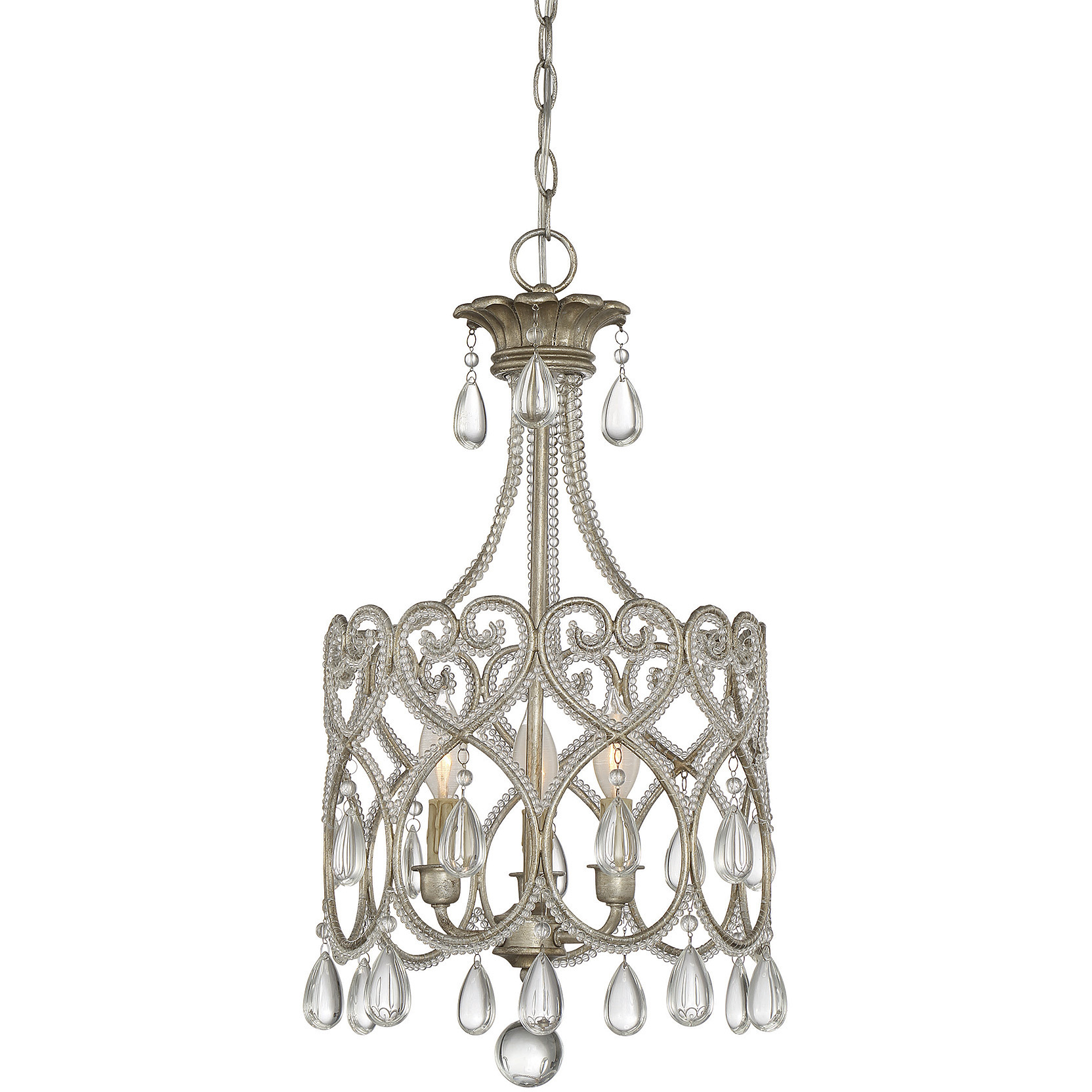 SH 3 Light 12.5 inch Argentum Mini Chandelier Ceiling Light