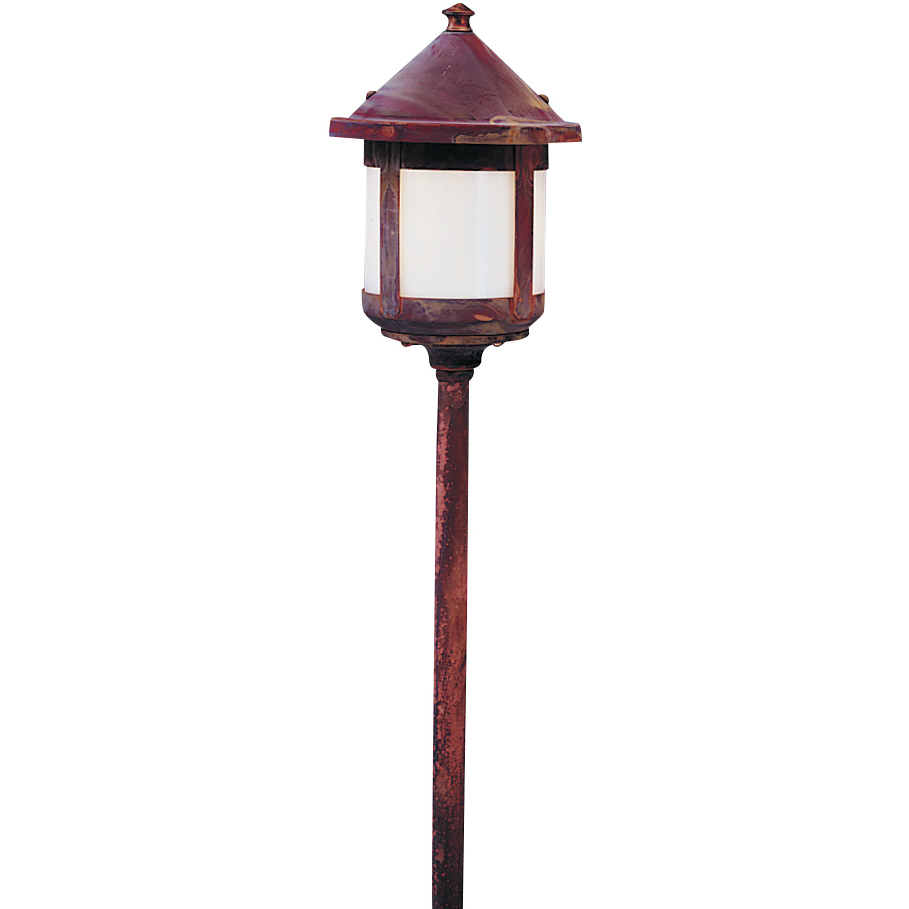 Berkeley 12V 18 watt Verdigris Patina Landscape Light in White Opalescent