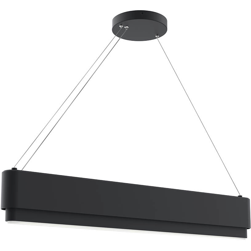 Walman LED 35.4 inch Matte Black Chandelier Ceiling Light, Linear (Single)