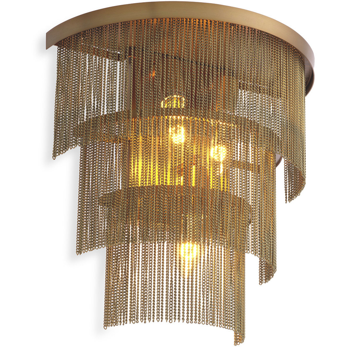 Tissot 3 Light 12.99 inch Antique Brass Wall Lamp Wall Light