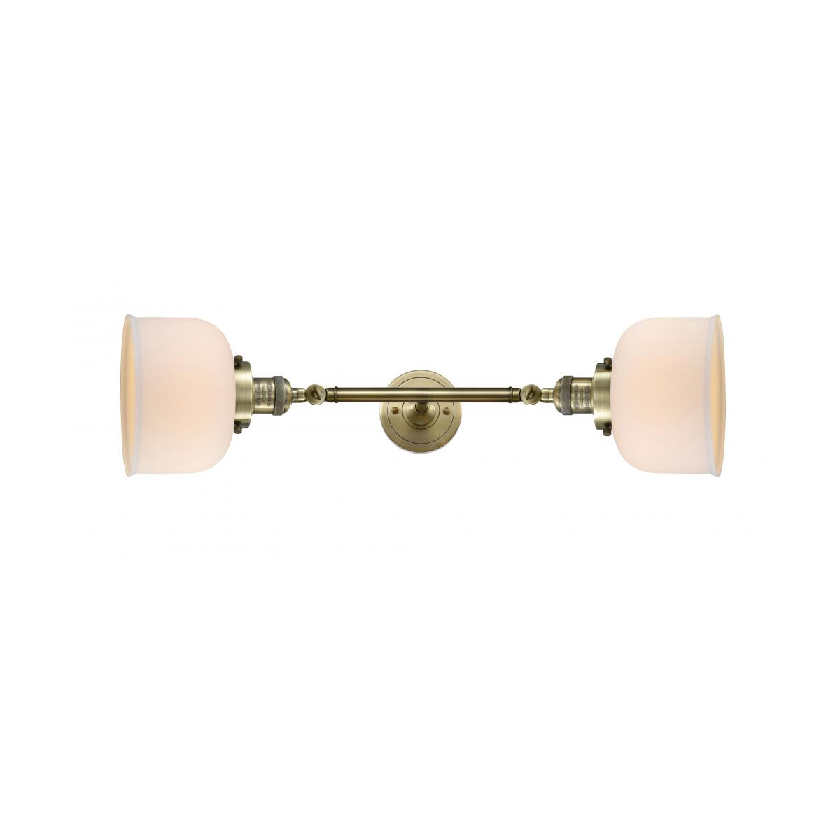 Franklin Restoration Large Bell LED 8 inch Antique Brass Bath Vanity Light Wall Light in Matte White Glass, Franklin Restoration