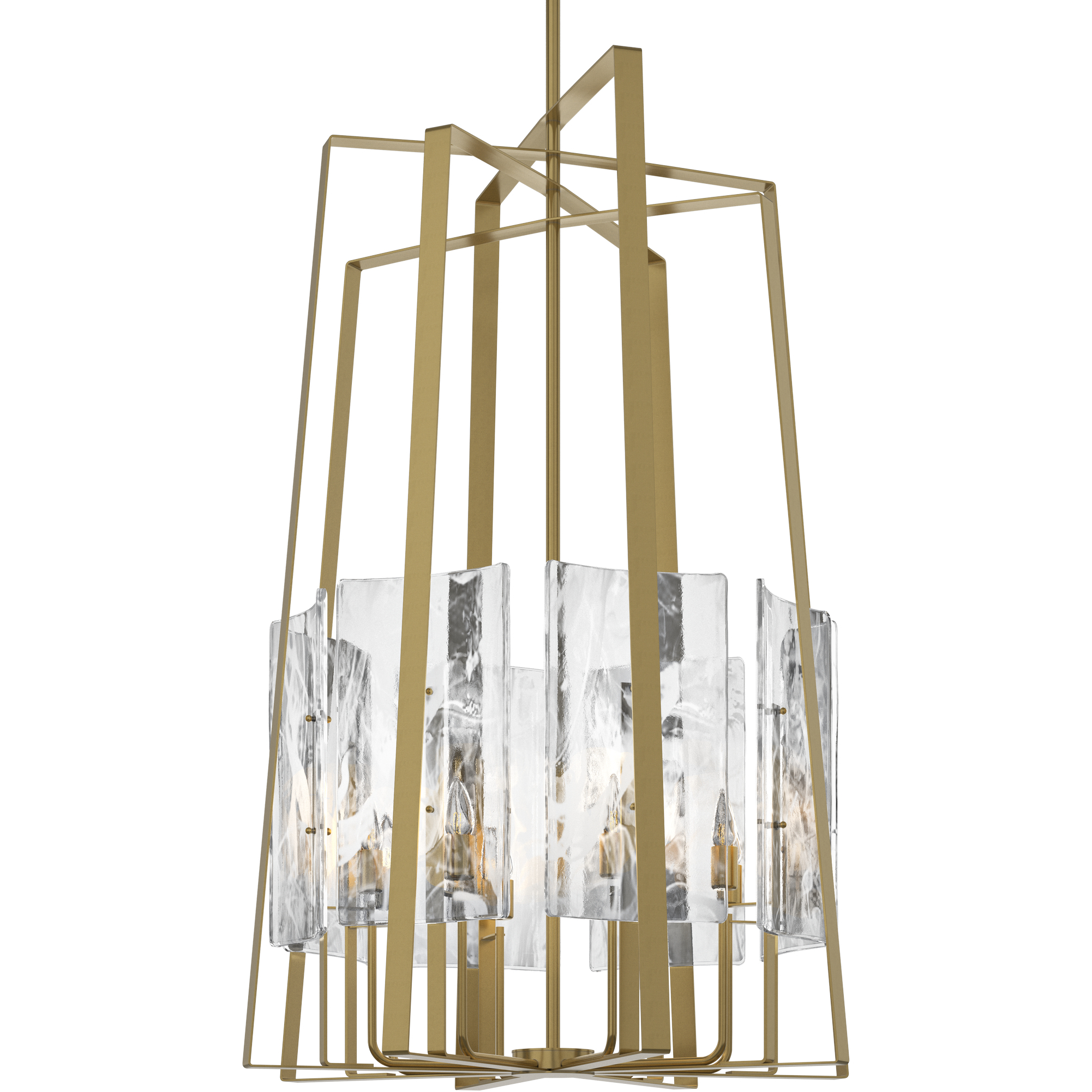 Arc 8 Light 34.4 inch Modern Brass Pendant Ceiling Light, Tall