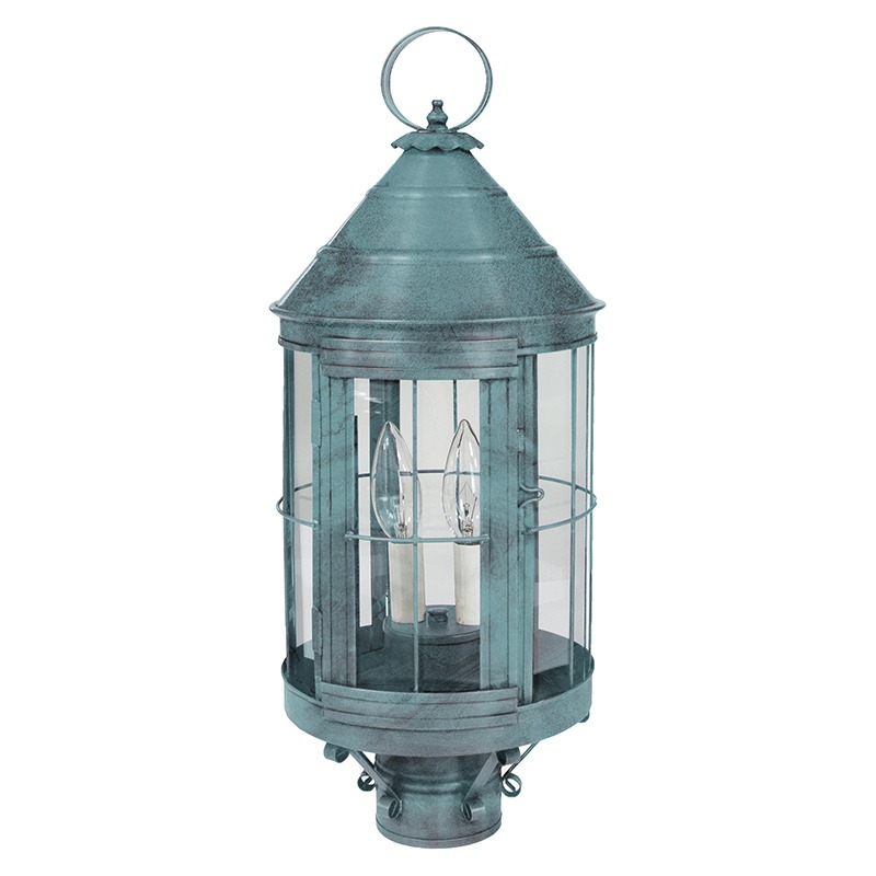 Heal 2 Light 21 inch Verdi Gris Post Lamp in Clear Glass, Two 60W Candelabra