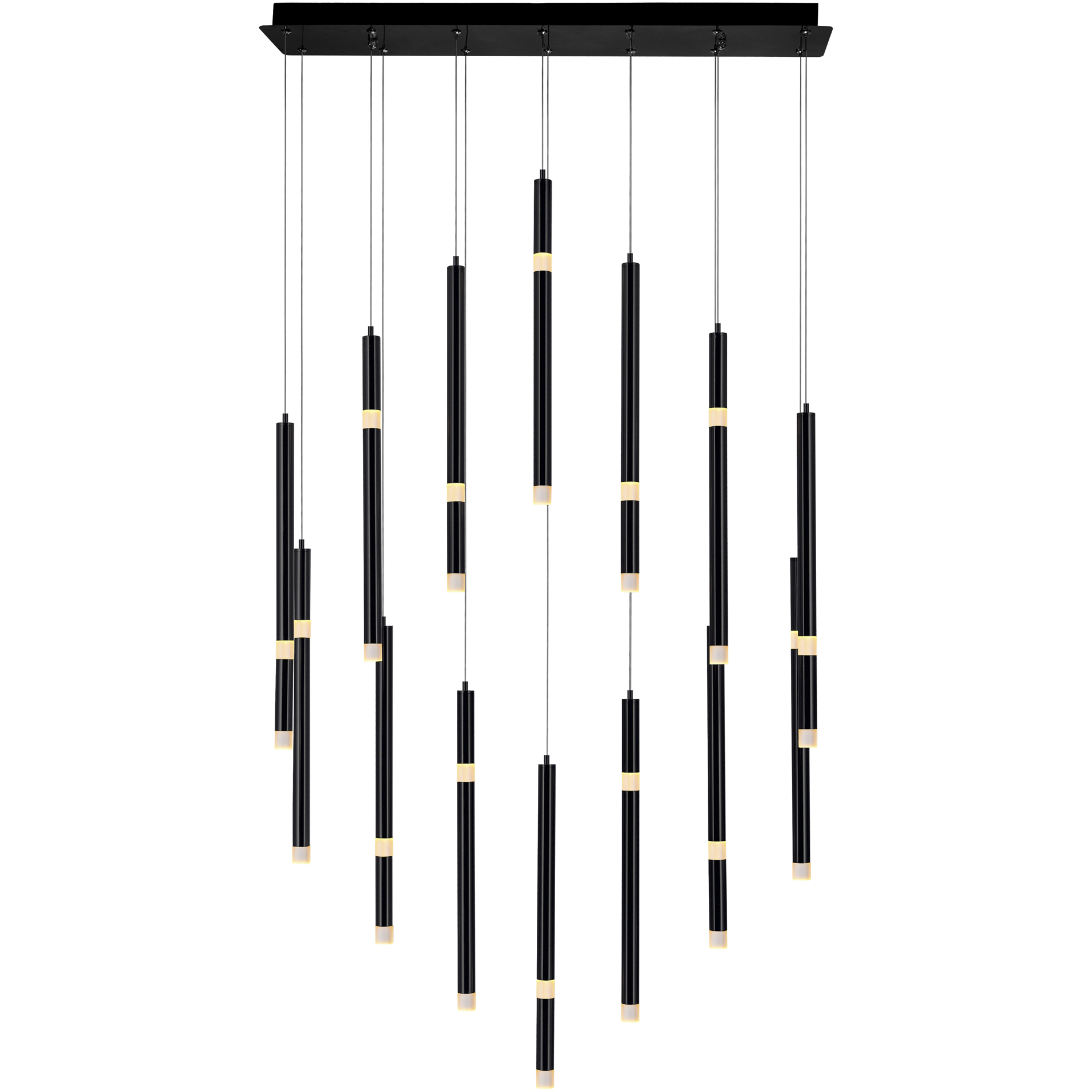 Flute LED 7 inch Black Chandelier Ceiling Light