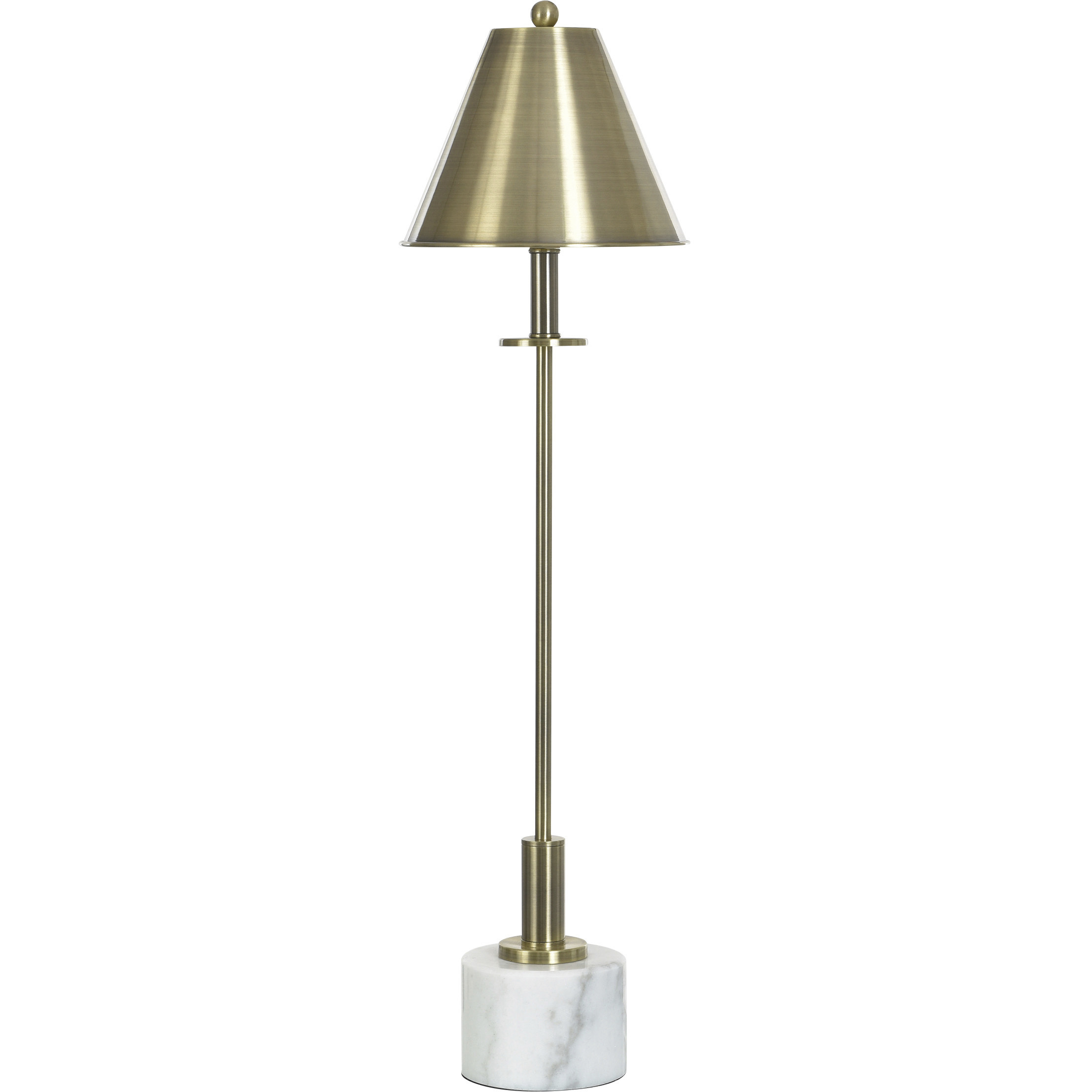 Laurent 35.75 inch 40 watt Brass and White Marble Table Lamp Portable Light