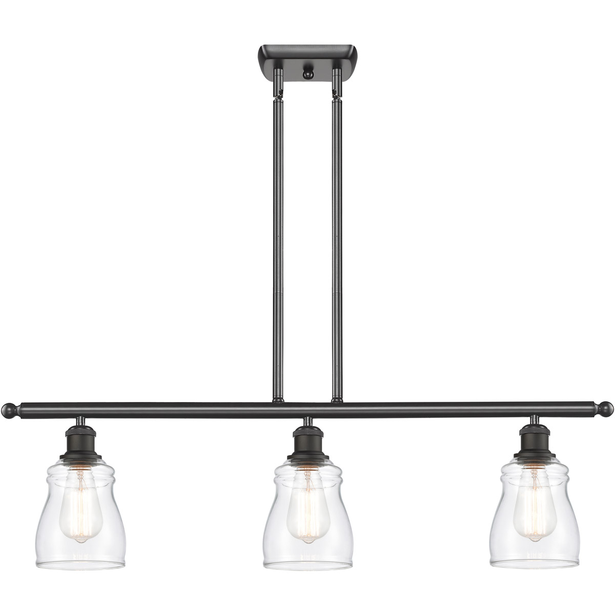 Ballston Ellery LED 36 inch Oil Rubbed Bronze Island Light Ceiling Light in Clear Glass, Ballston