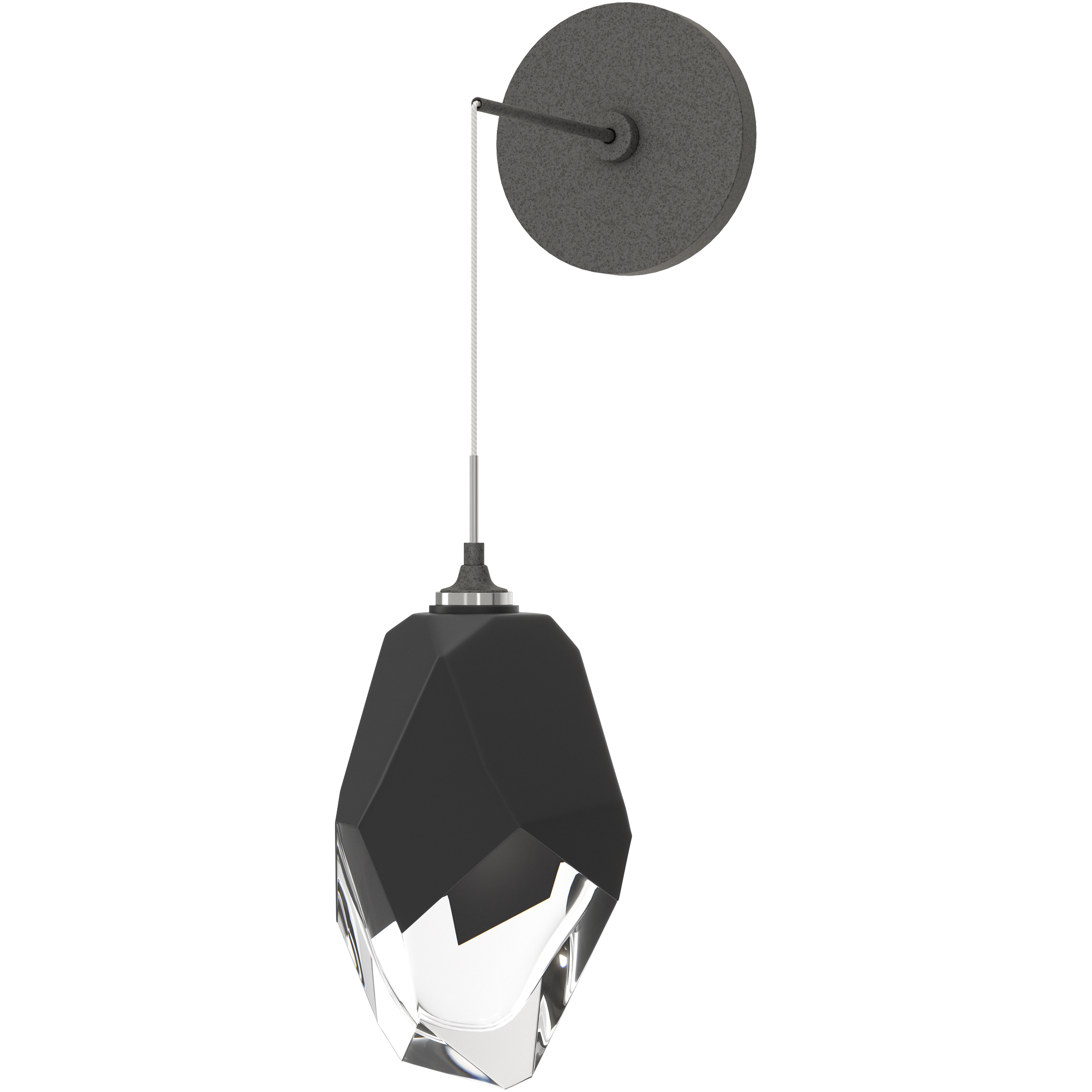 Chrysalis 1 Light 6.1 inch Natural Iron Sconce Wall Light in Black Crystal, Large