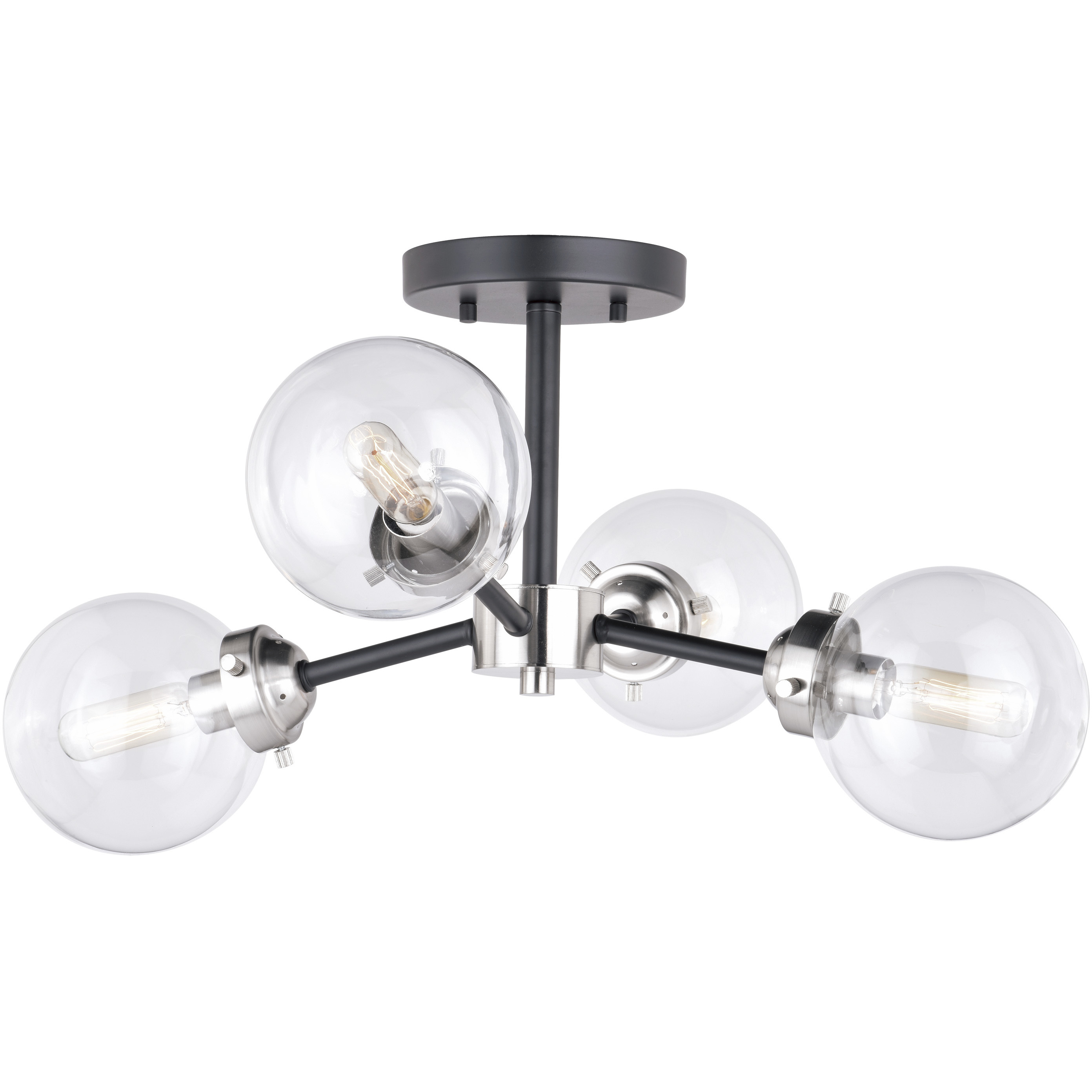 Orbit LED 20 inch Satin Nickel and Oil Rubbed Bronze Semi-Flush Mount Ceiling Light