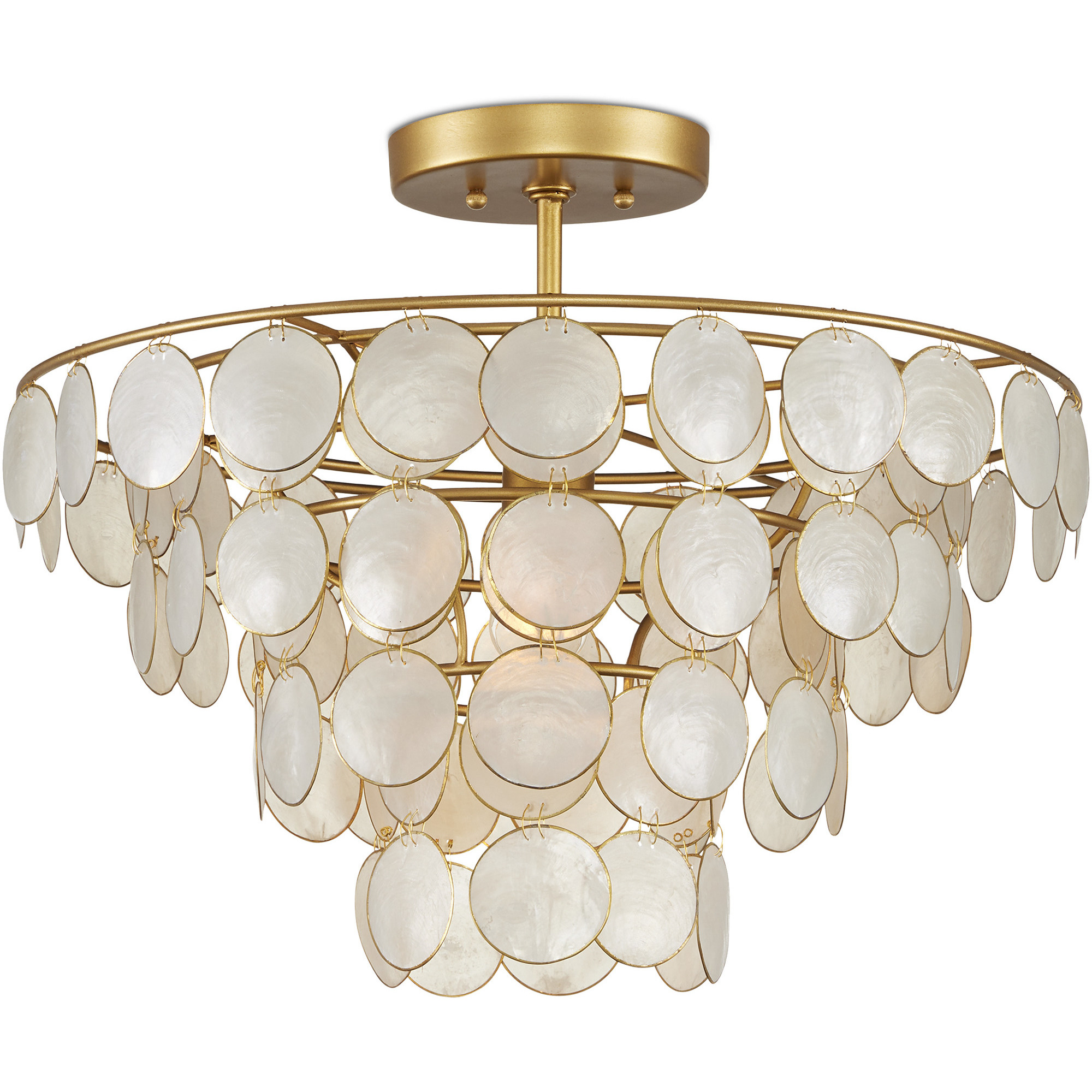 Bon Vivant 1 Light 20 inch Contemporary Gold Semi-Flush Mount Ceiling Light