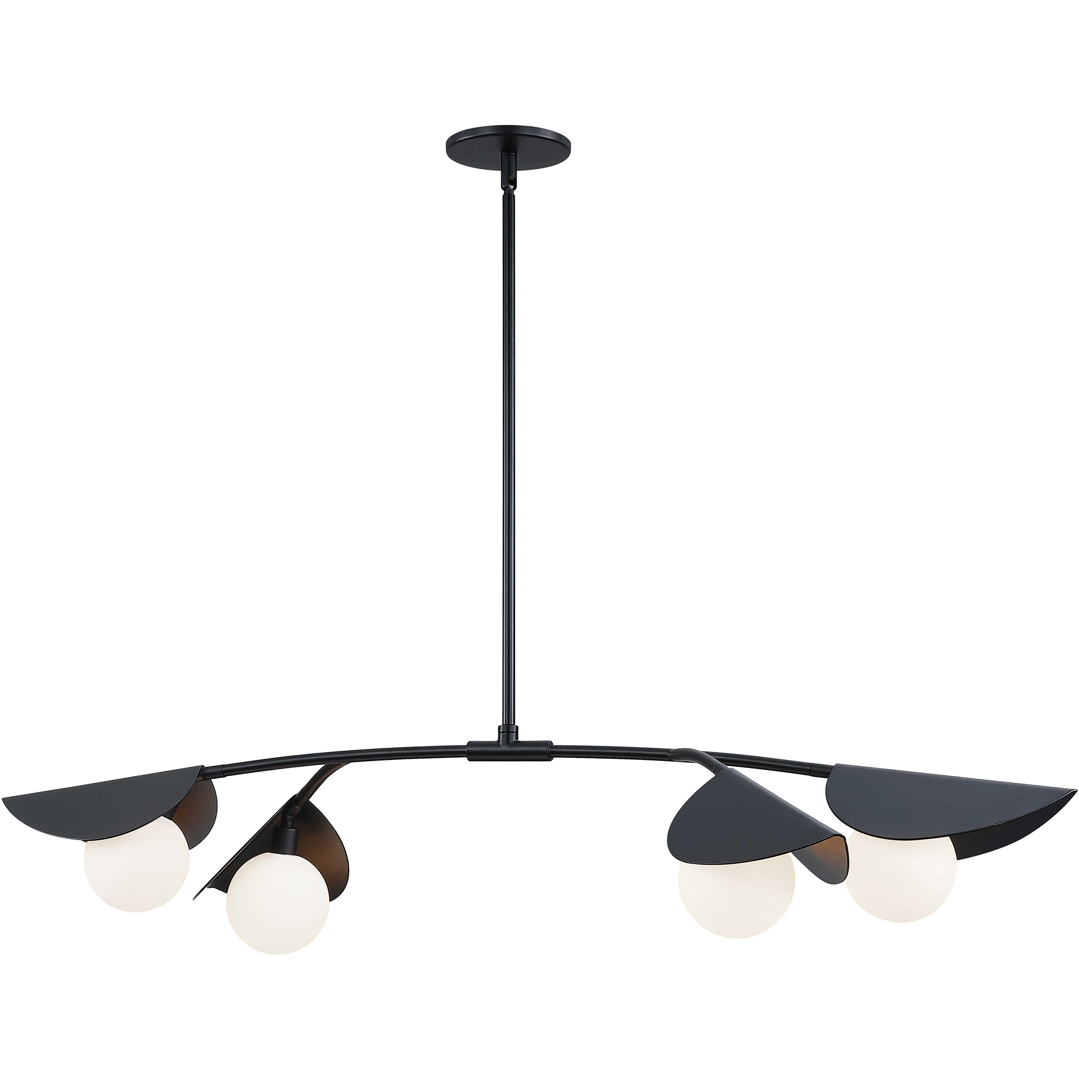 Emma 4 Light 41 inch Matte Black Horizontal Pendant Ceiling Light