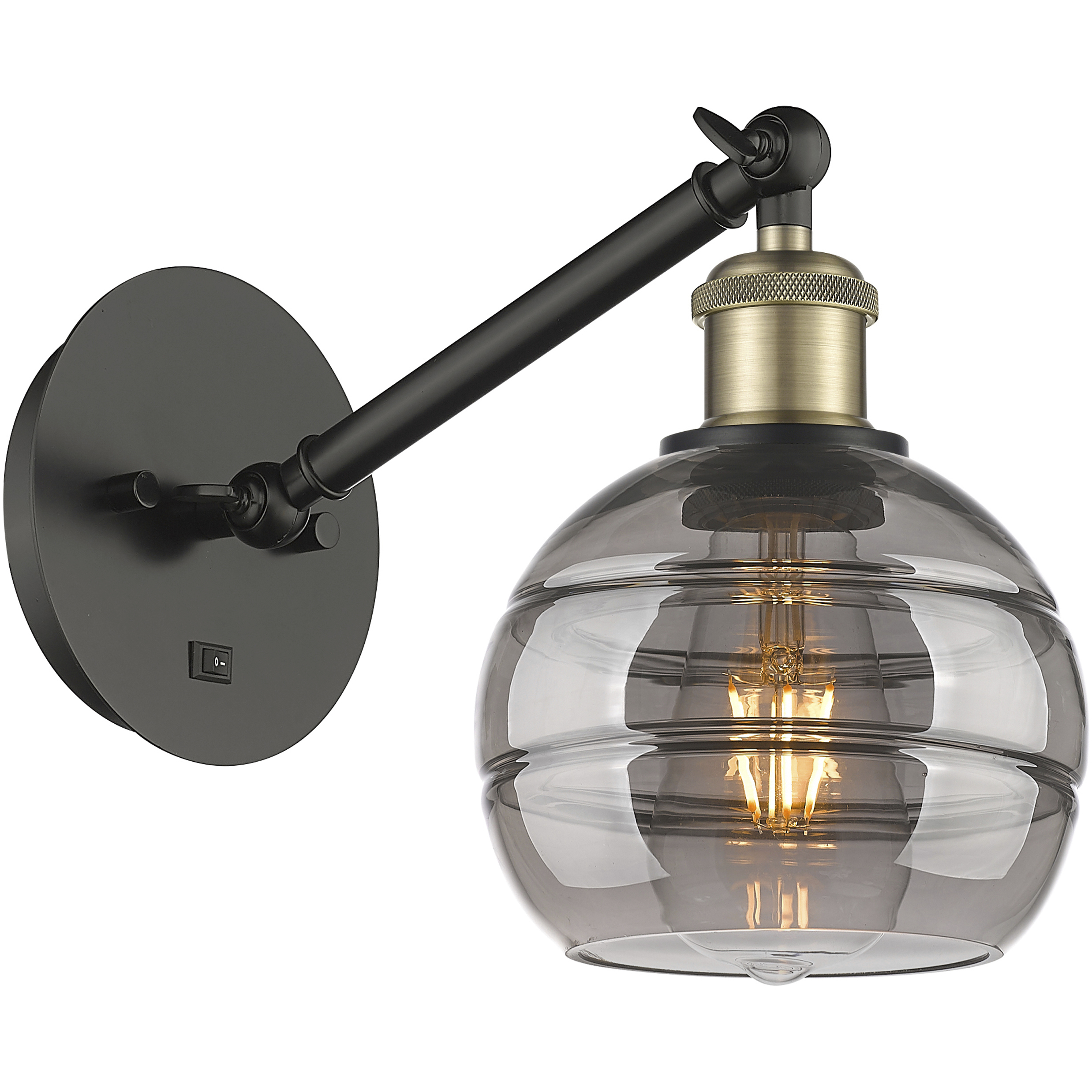 Ballston Rochester 1 Light 5.88 inch Black Antique Brass Sconce Wall Light
