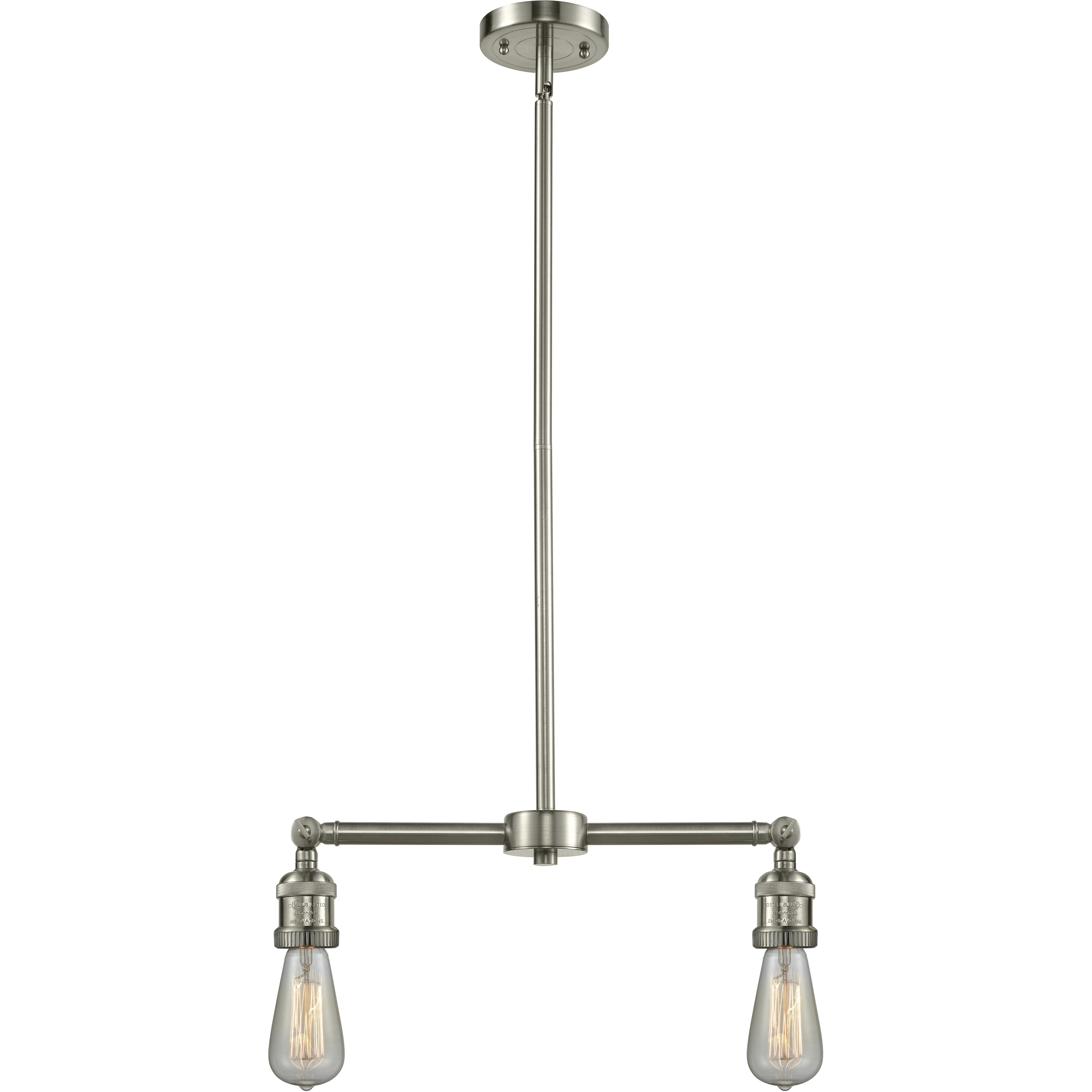 Franklin Restoration Bare Bulb 2 Light 20 inch Satin Gold Island Light Ceiling Light