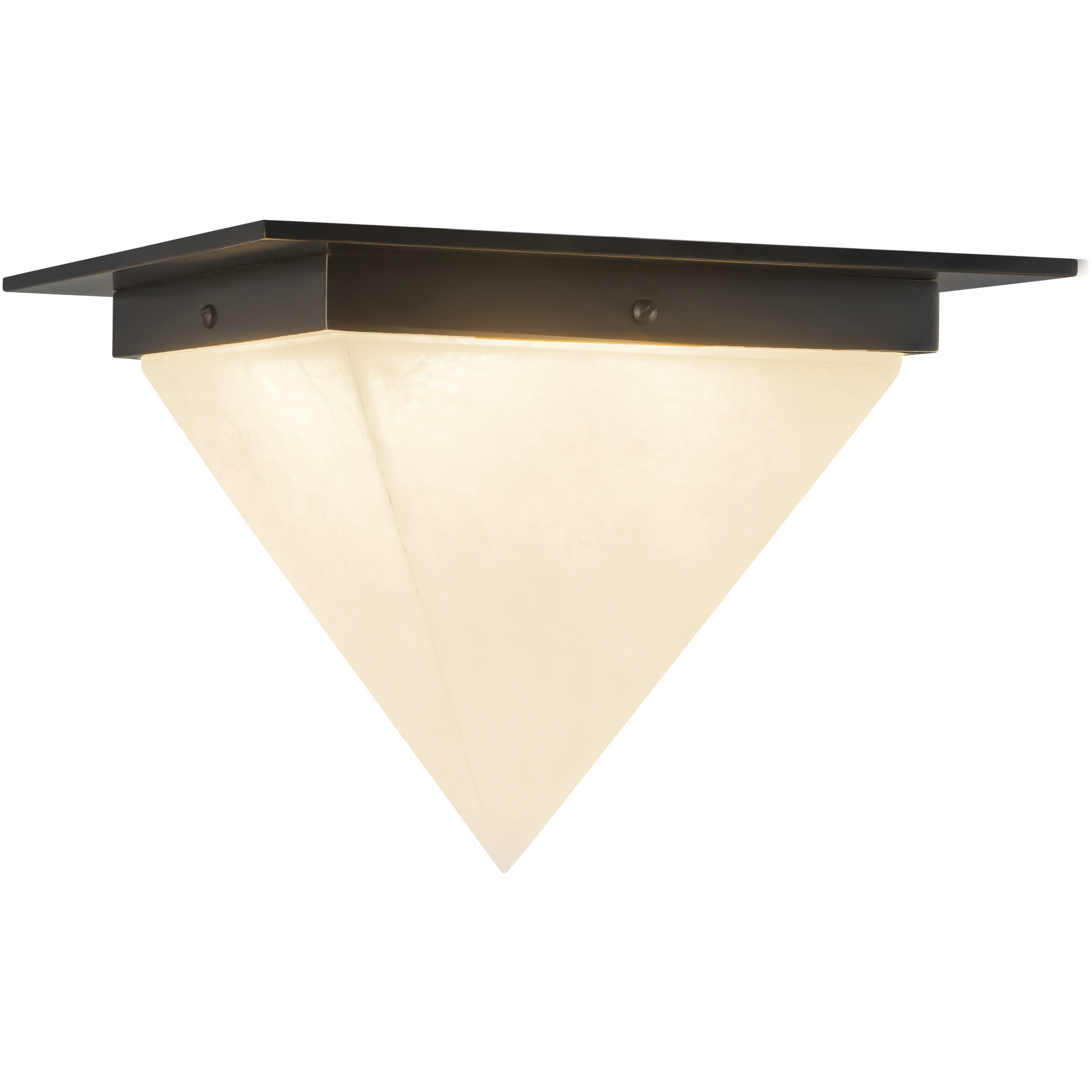 Mineral 1 Light 11.13 inch Urban Bronze and Alabaster Flush Mount Ceiling Light in Alabaster Shade