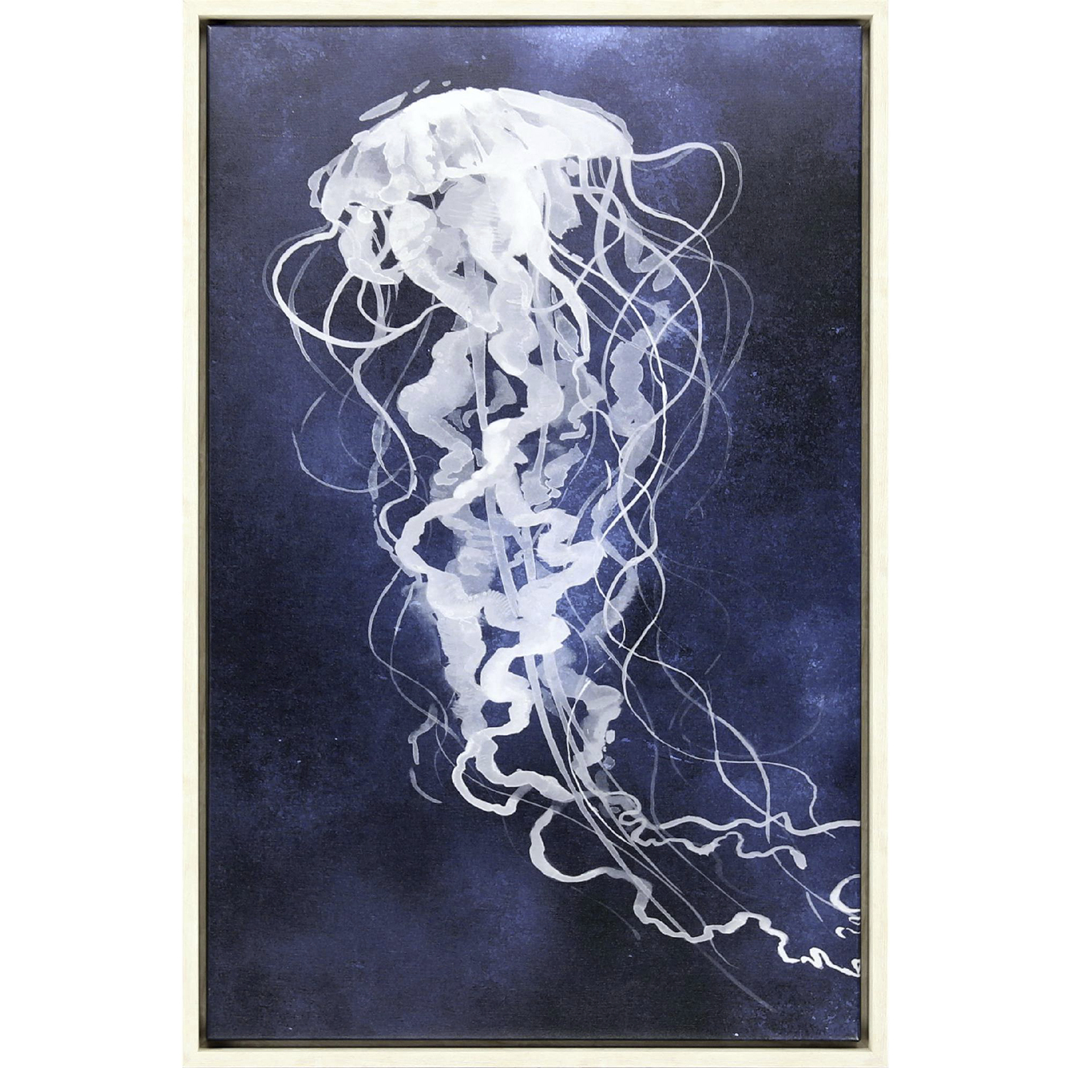 Under Sway Blue and White Canvas