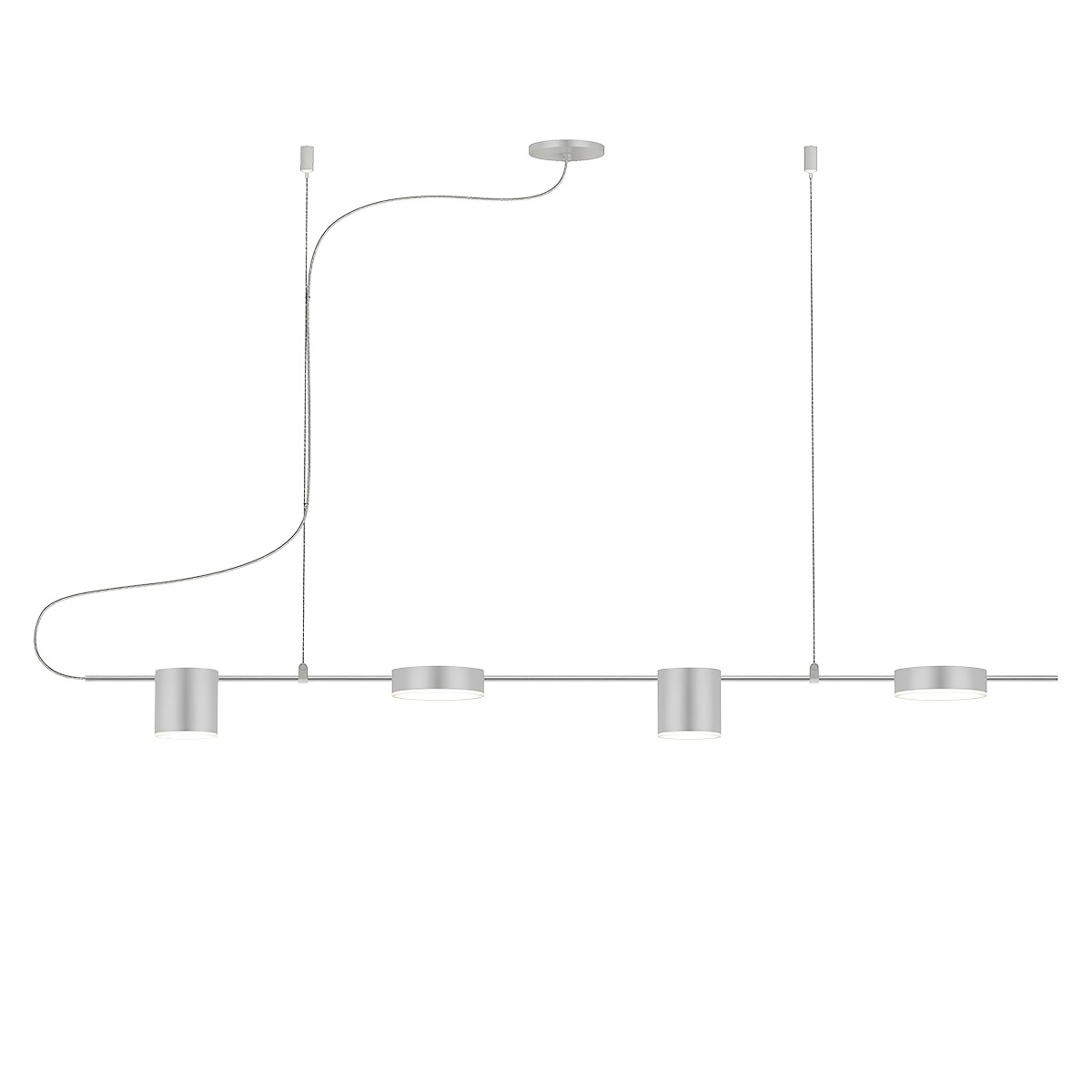 Counterpoint LED 42 inch Bright Satin Aluminum Pendant Ceiling Light