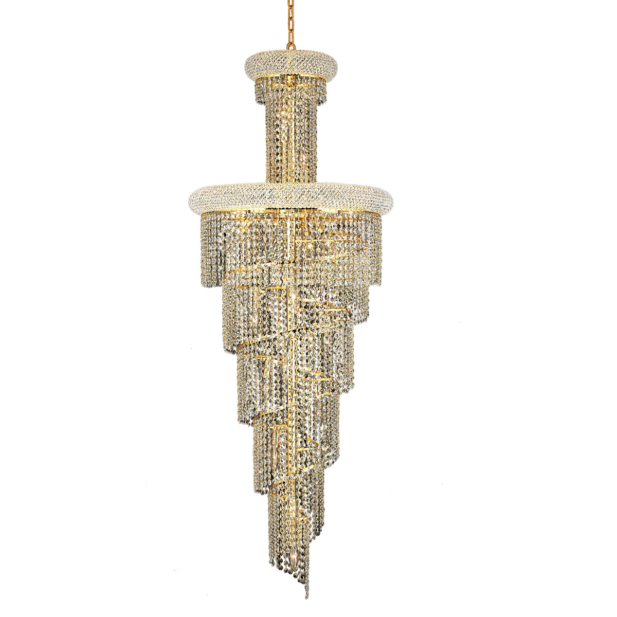 Spiral 22 Light 22 inch Gold Foyer Ceiling Light in Royal Cut