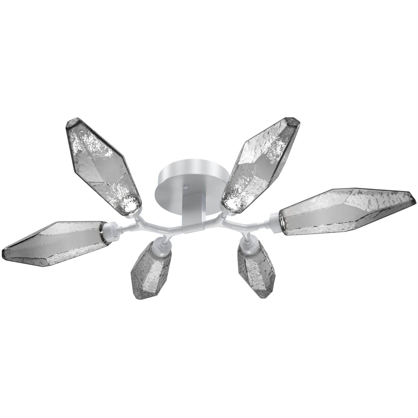 Rock Crystal LED 36.4 inch Classic Silver Flush Mount Ceiling Light in Chilled Smoke, 2700K LED
