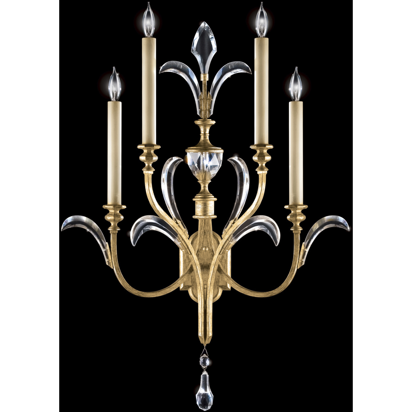Beveled Arcs 4 Light 26 inch Gold Sconce Wall Light