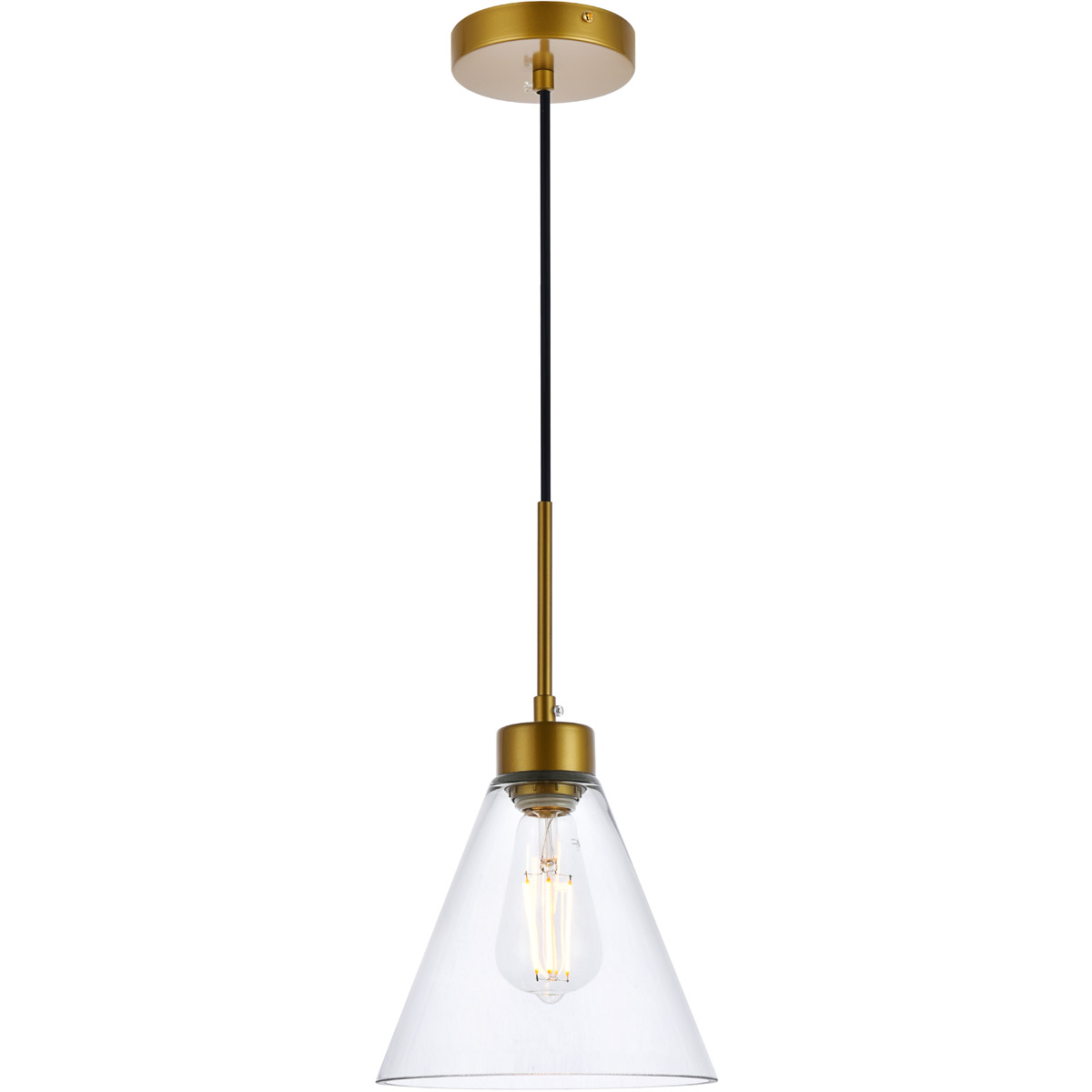 Mera 1 Light 7.9 inch Brass Pendant Ceiling Light