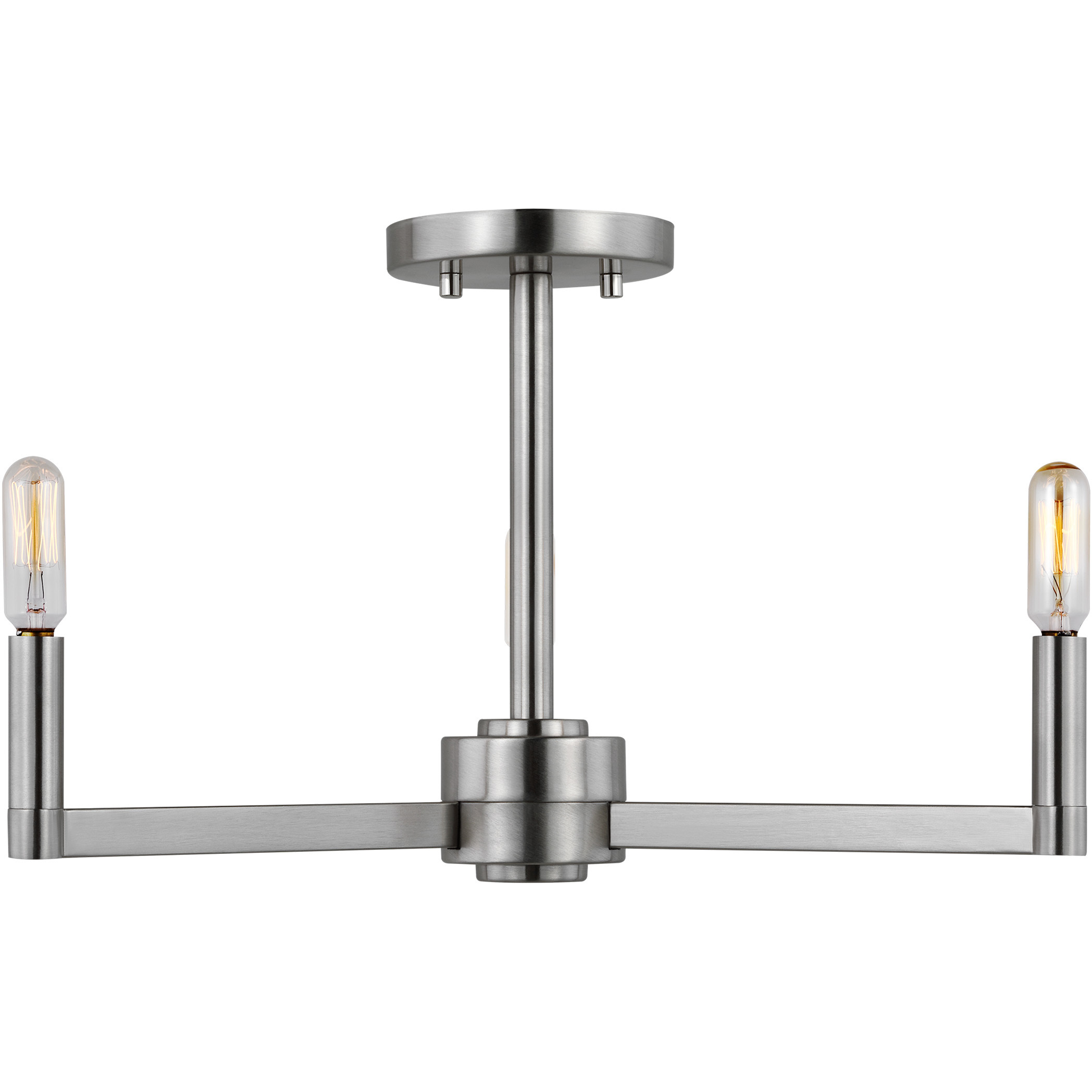 Fullton 3 Light 20 inch Brushed Nickel Semi-Flush Mount Ceiling Light