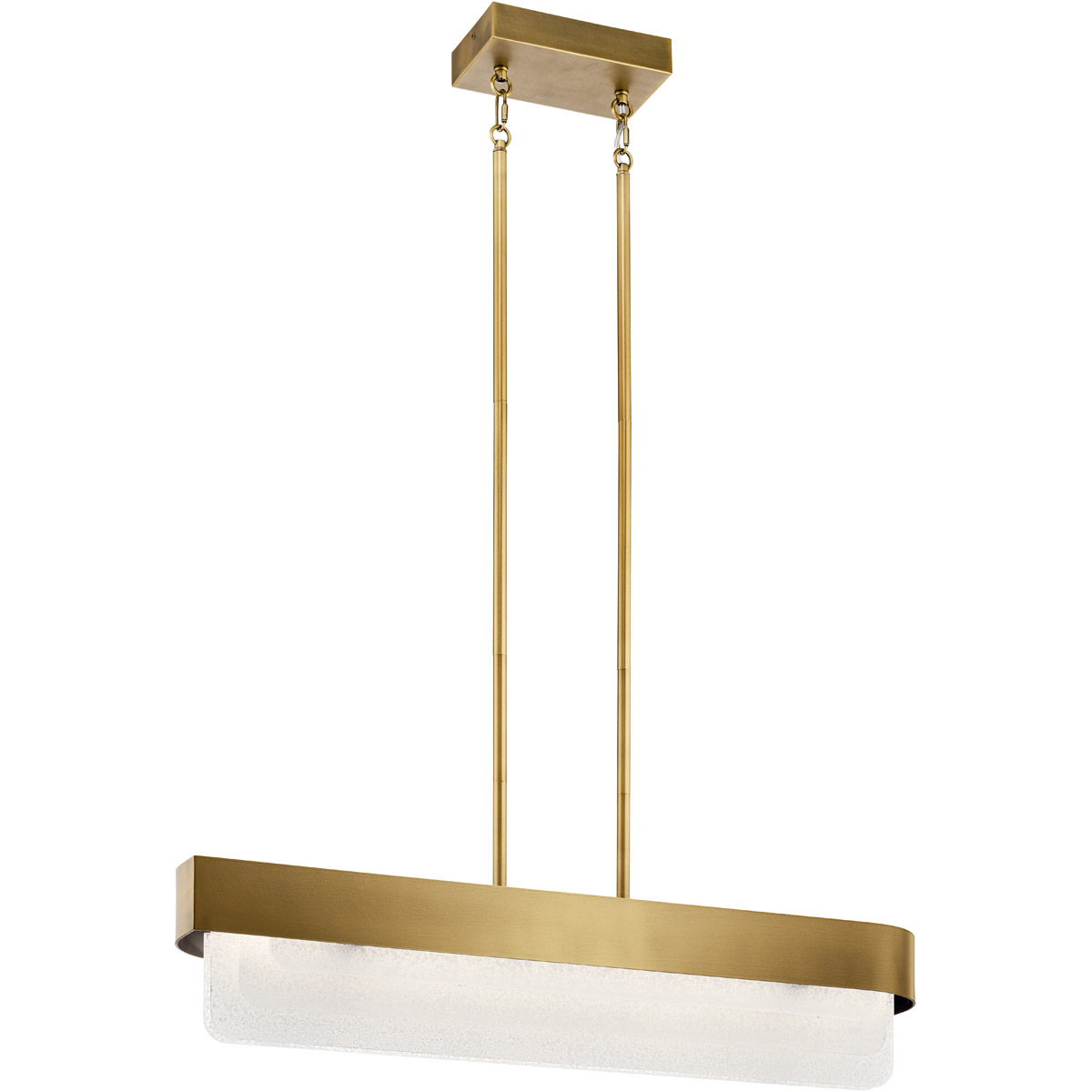 Serene LED 6 inch Natural Brass Chandelier Linear Ceiling Light