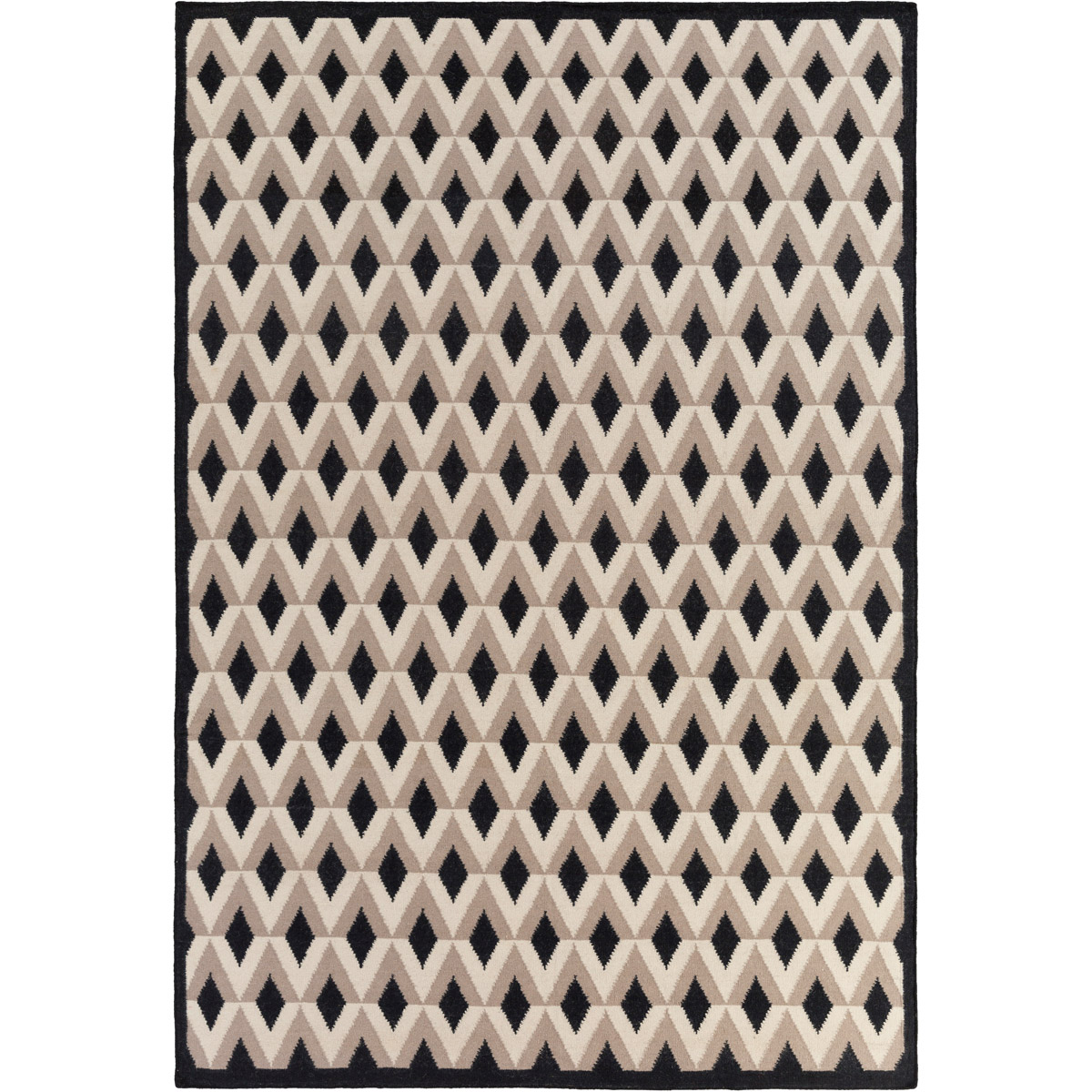 Dwell D 132 X 96 inch Black, Khaki, Taupe Rug