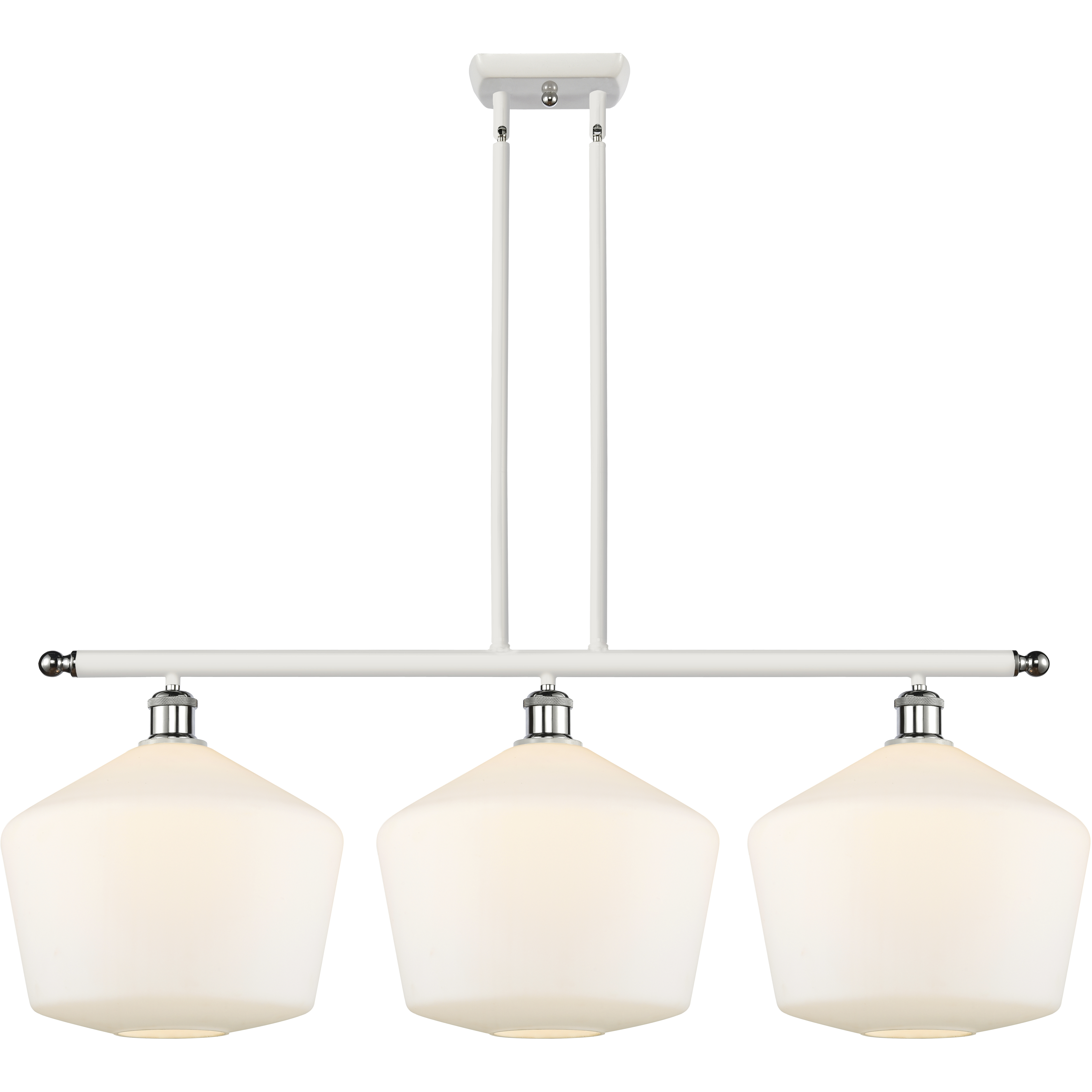 Ballston Cindyrella LED 39 inch White and Polished Chrome Island Light Ceiling Light in Matte White Glass