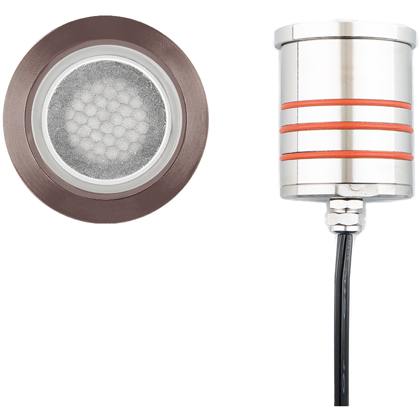 Inground Recessed Light 12 4 watt Stainless Steel Coated in Bronze Path Indicator Light in 3000K Warm White LED, WAC Landscape