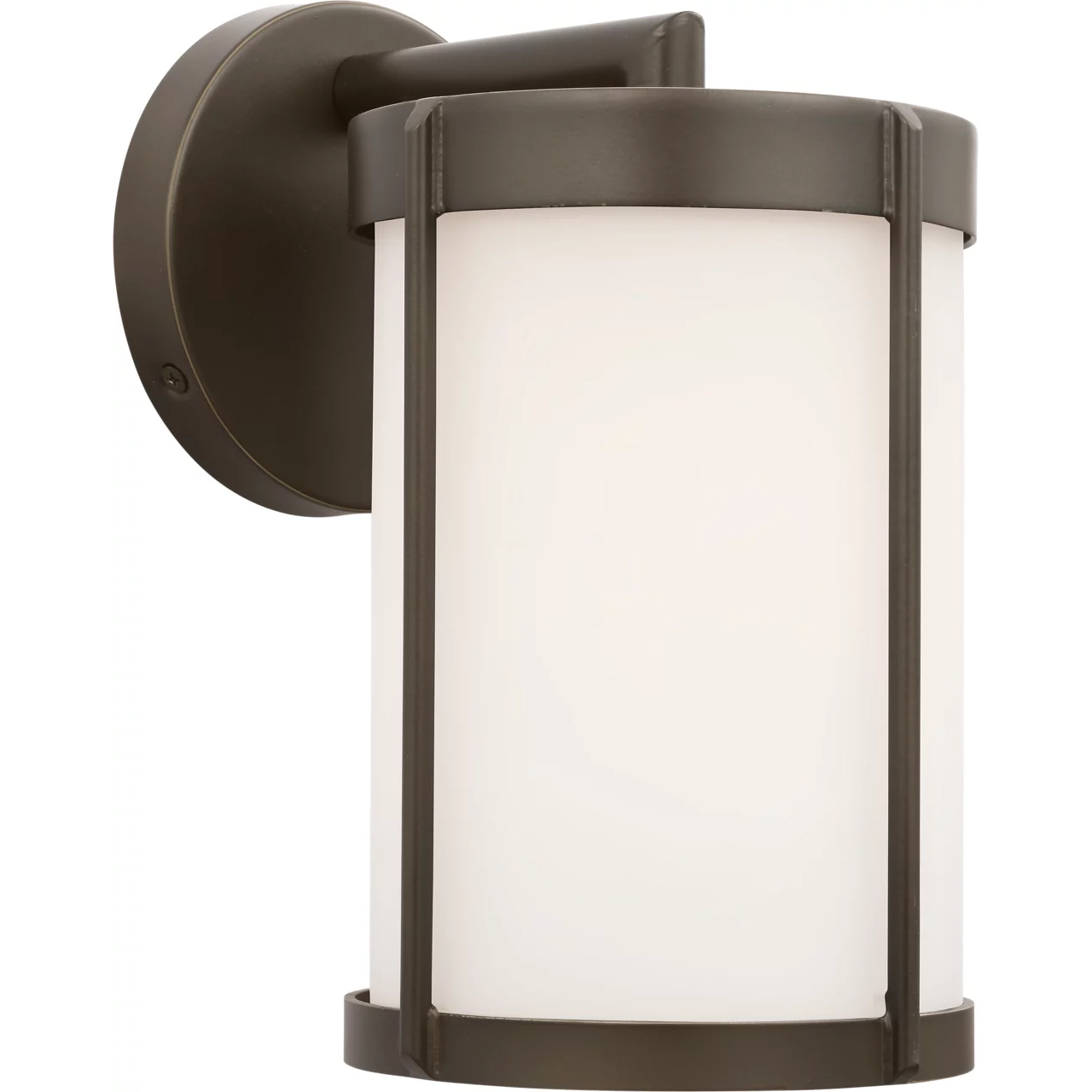 Luning 1 Light 10 inch Antique Bronze Outdoor Wall Lantern in Opal Etched Glass, Incandescent, Small