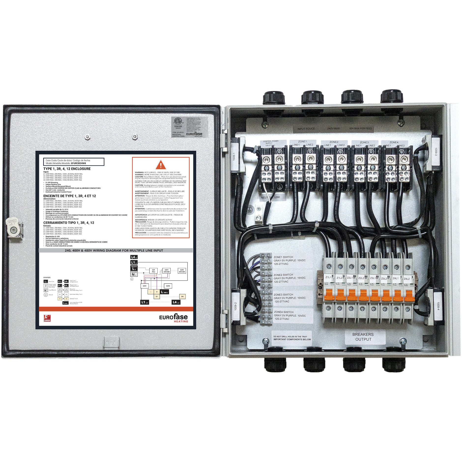 Ontario 16 X 6 inch Light Grey Patio Heater Universal Relay Control Box in 3 Zone