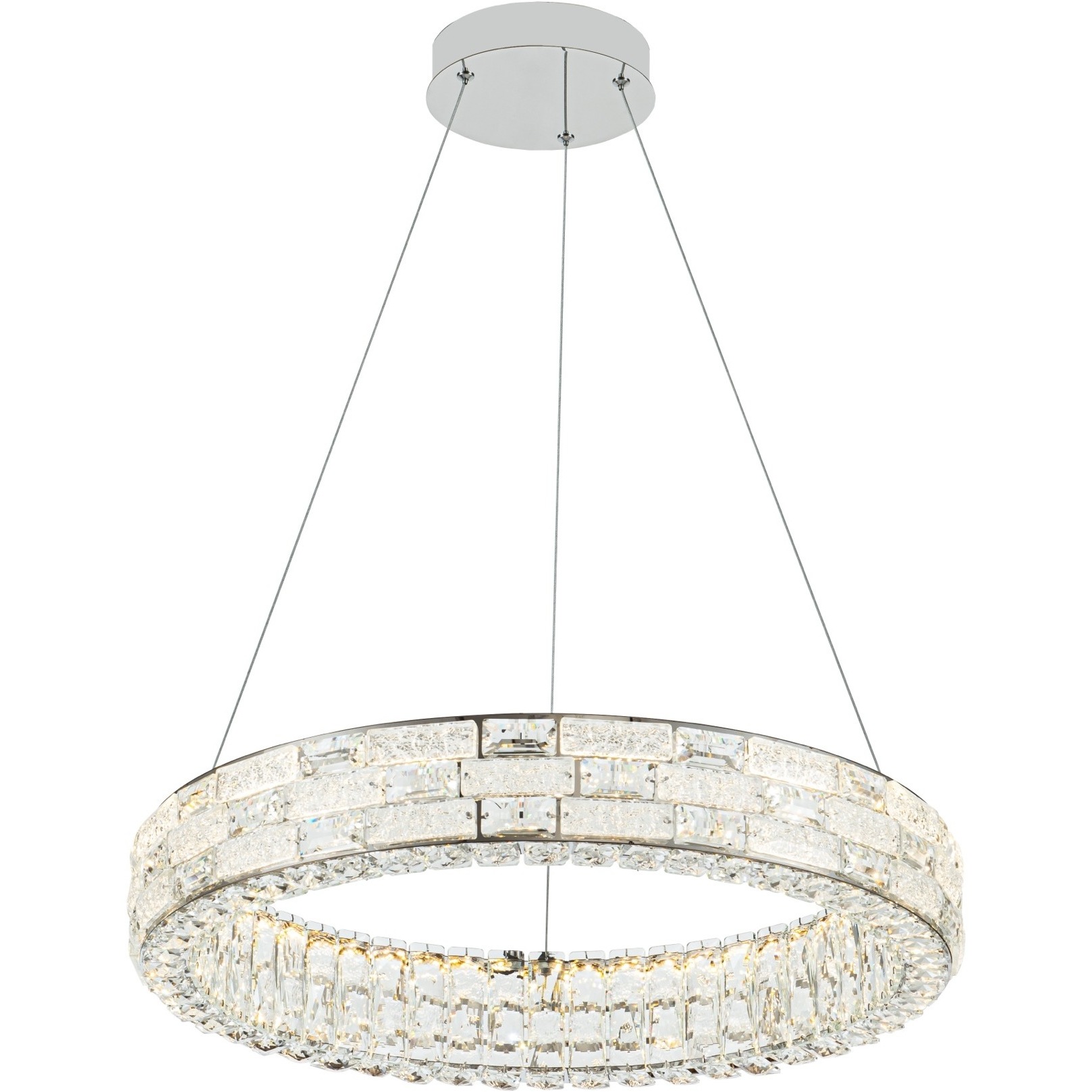 Elegance LED 23.62 inch Polished Nickel Chandelier Ceiling Light