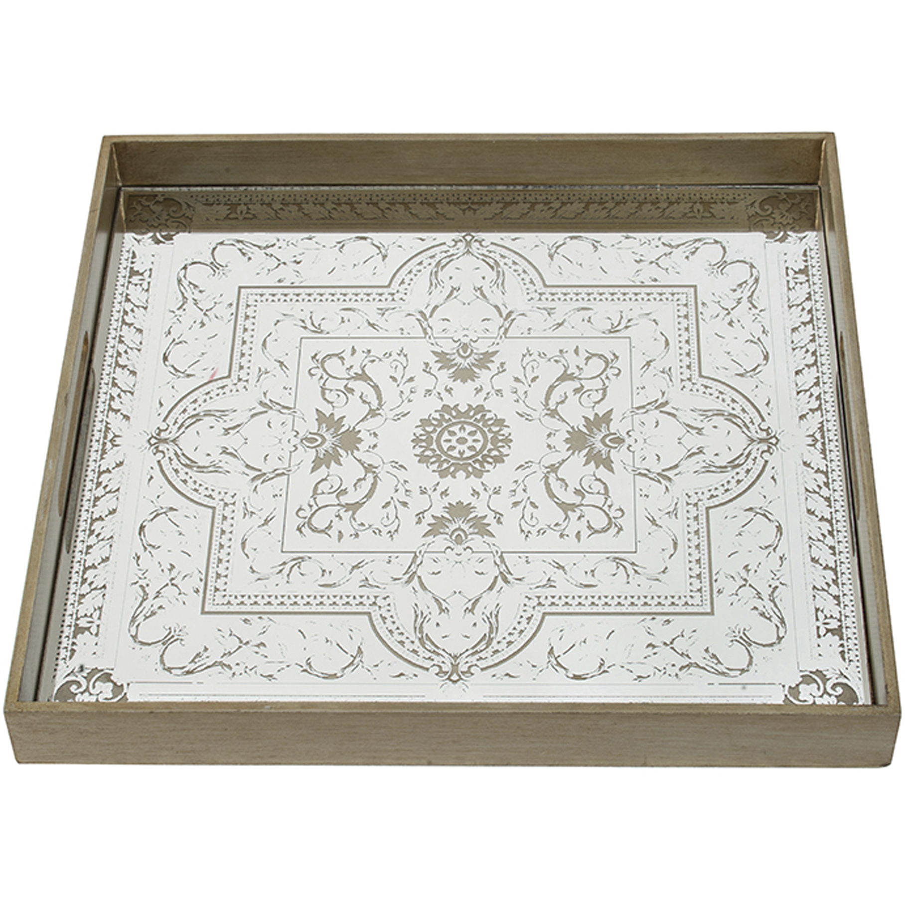 Floral Gold and Mirror Tray