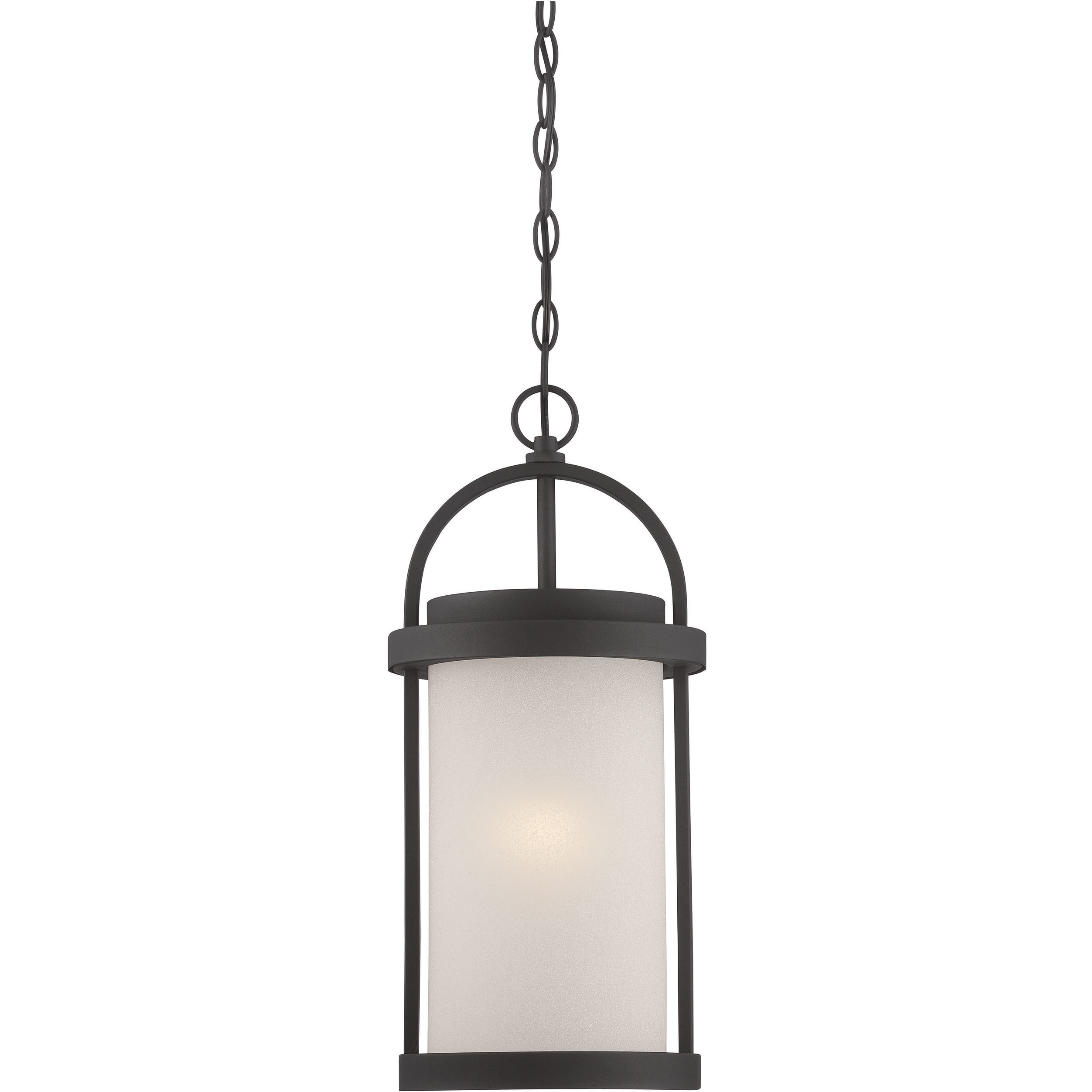 Willis LED 9 inch Textured Black and Antique White Outdoor Hanging Light