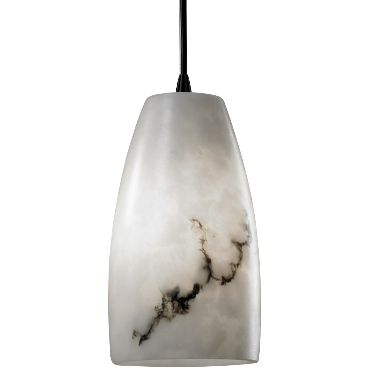 LumenAria LED 4.5 inch Matte Black Pendant Ceiling Light in 700 Lm LED, Black Cord, Tall Tapered Cylinder
