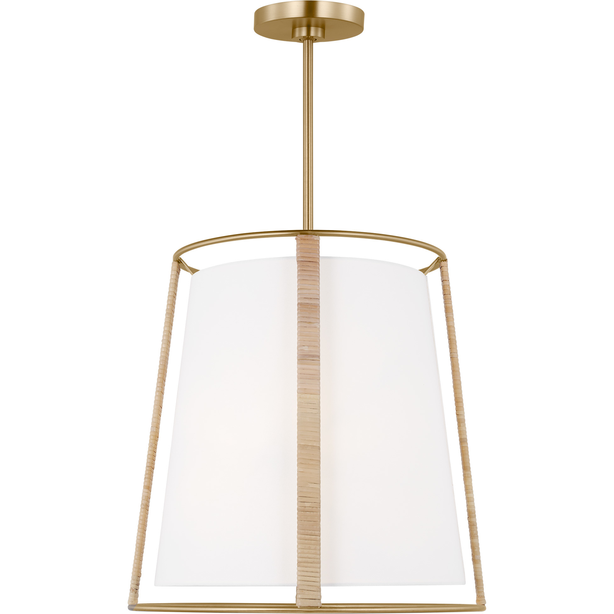 Visual Comfort Studio Collection DJP1002SB Drew Jonathan Cortes 2 Light 18 inch Satin Brass Hanging Shade Pendant Ceiling Light