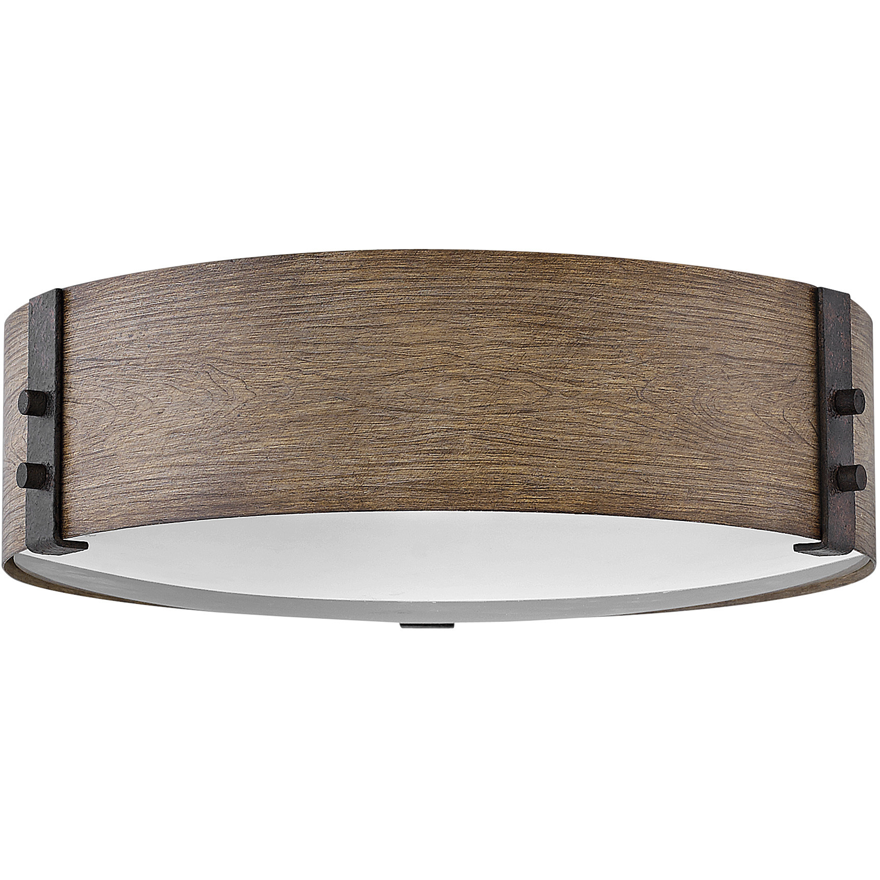 Open Air Sawyer 3 Light 15 inch Sequoia with Iron Rust Outdoor Flush Mount in Non-LED